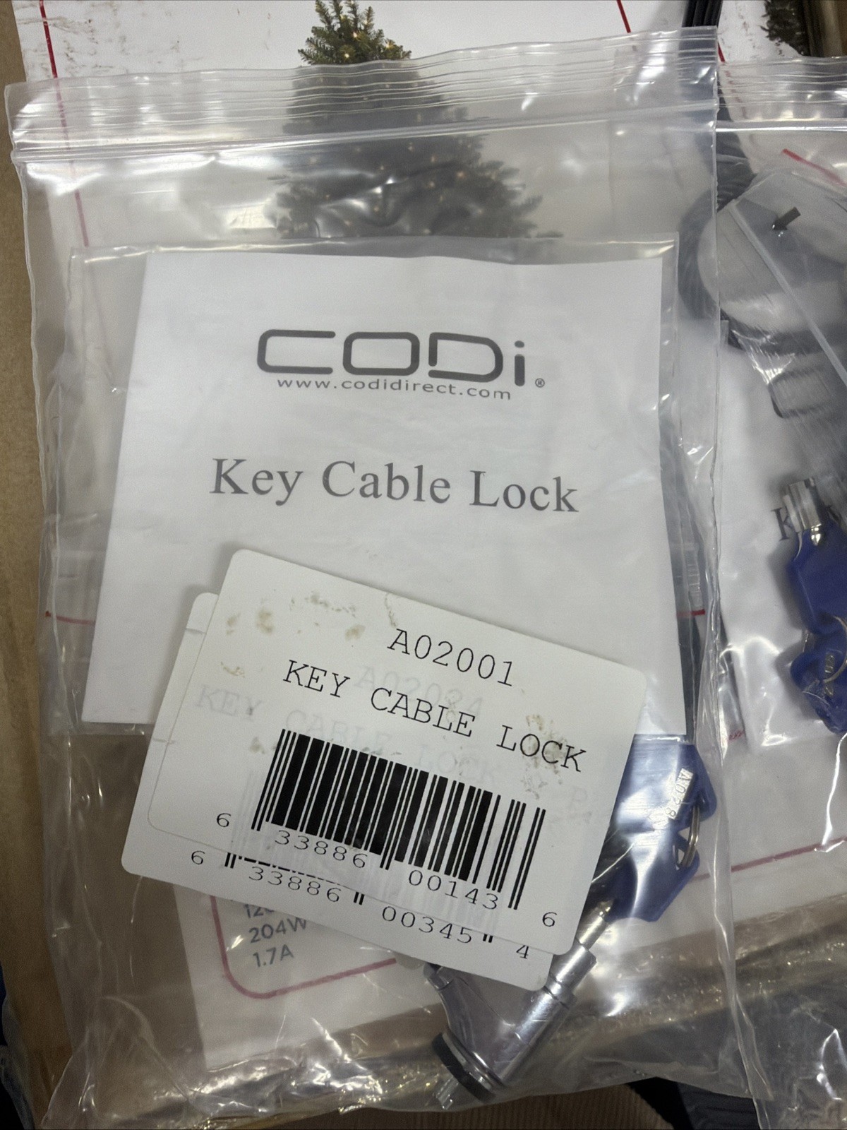 CODI Security Laptop Key Cable Lock A02001 New!