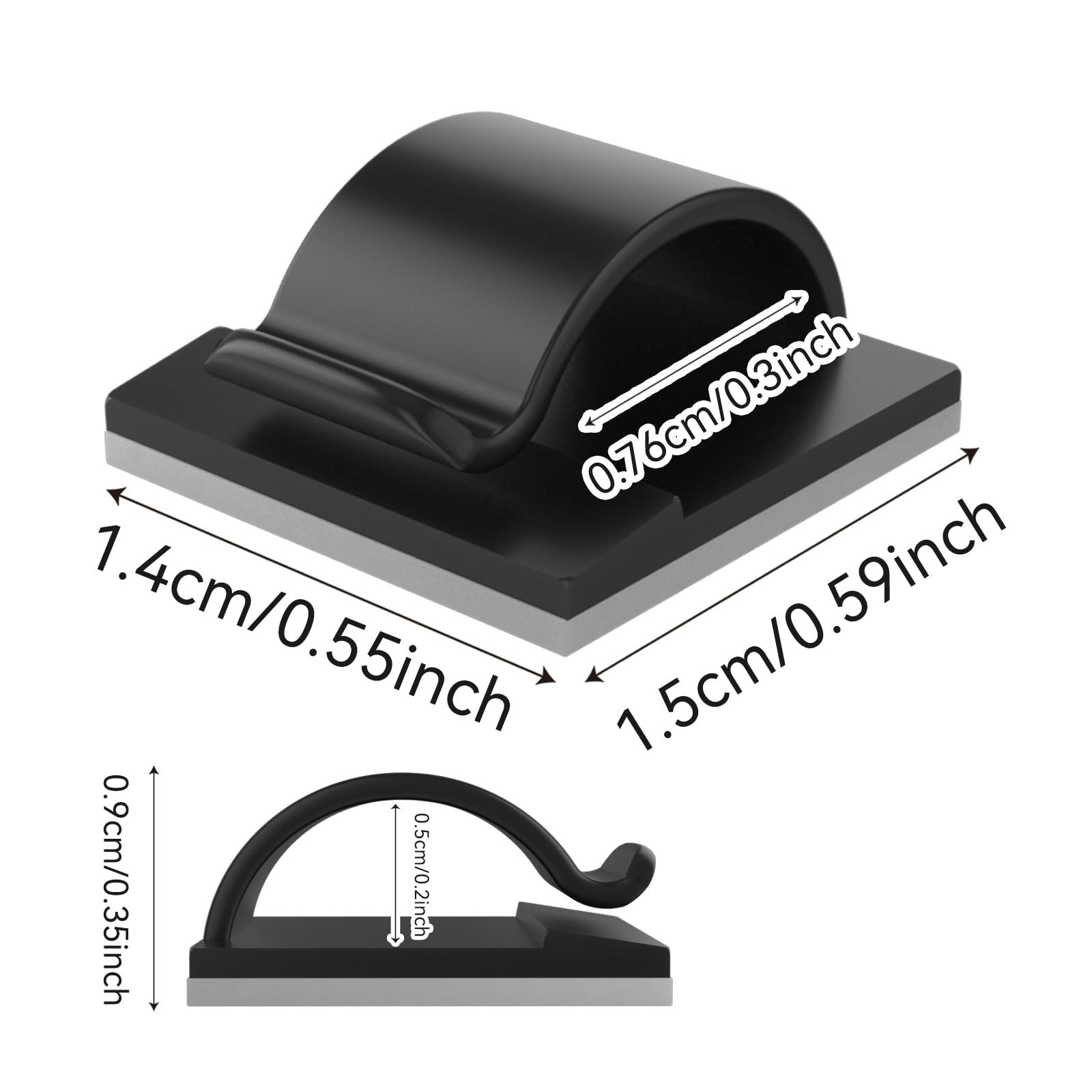 LinkDocs 30 Pieces Adhesive Cable Clips Wire 30 Pack Cable, Black