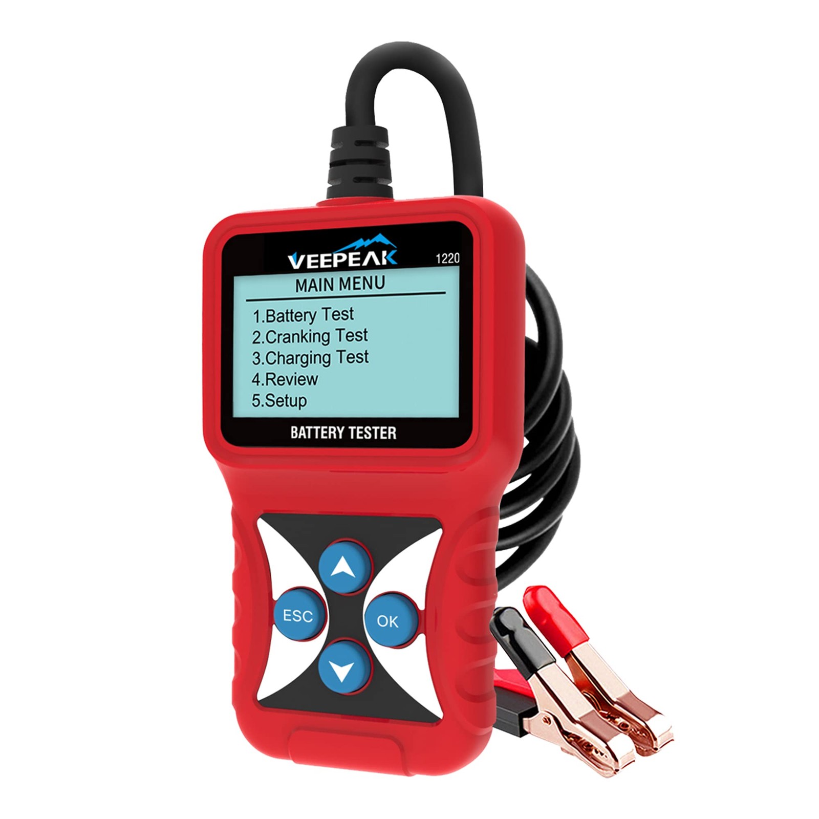 Veepeak 12V Car Battery Tester, Load Tester 12.27 cubic inches, red