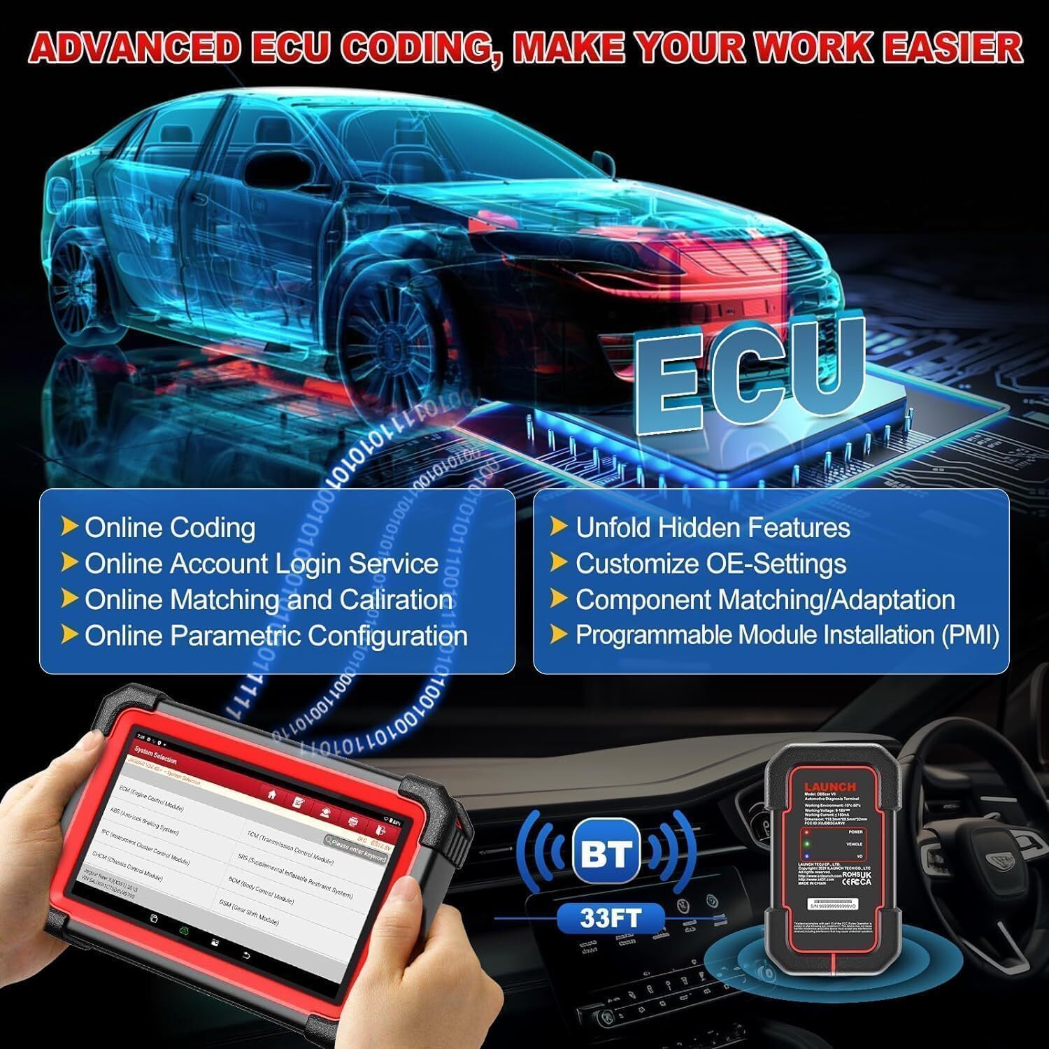 LAUNCH X431 CRP919EBT Pro Bidirectional All System Diagnostic Scanner ECU Coding