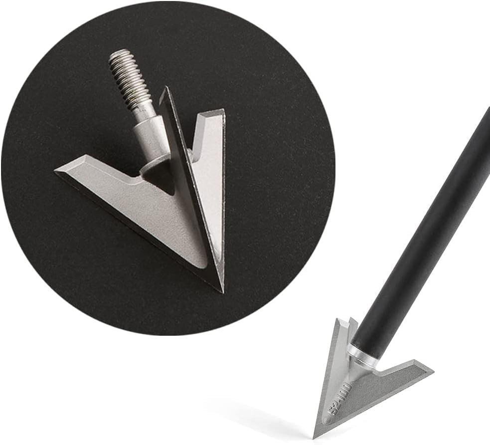 Bgary Archery Broadheads 100 Grain 6 Pack Solid 3 Blades Fixed S2-Silver 6Pcs