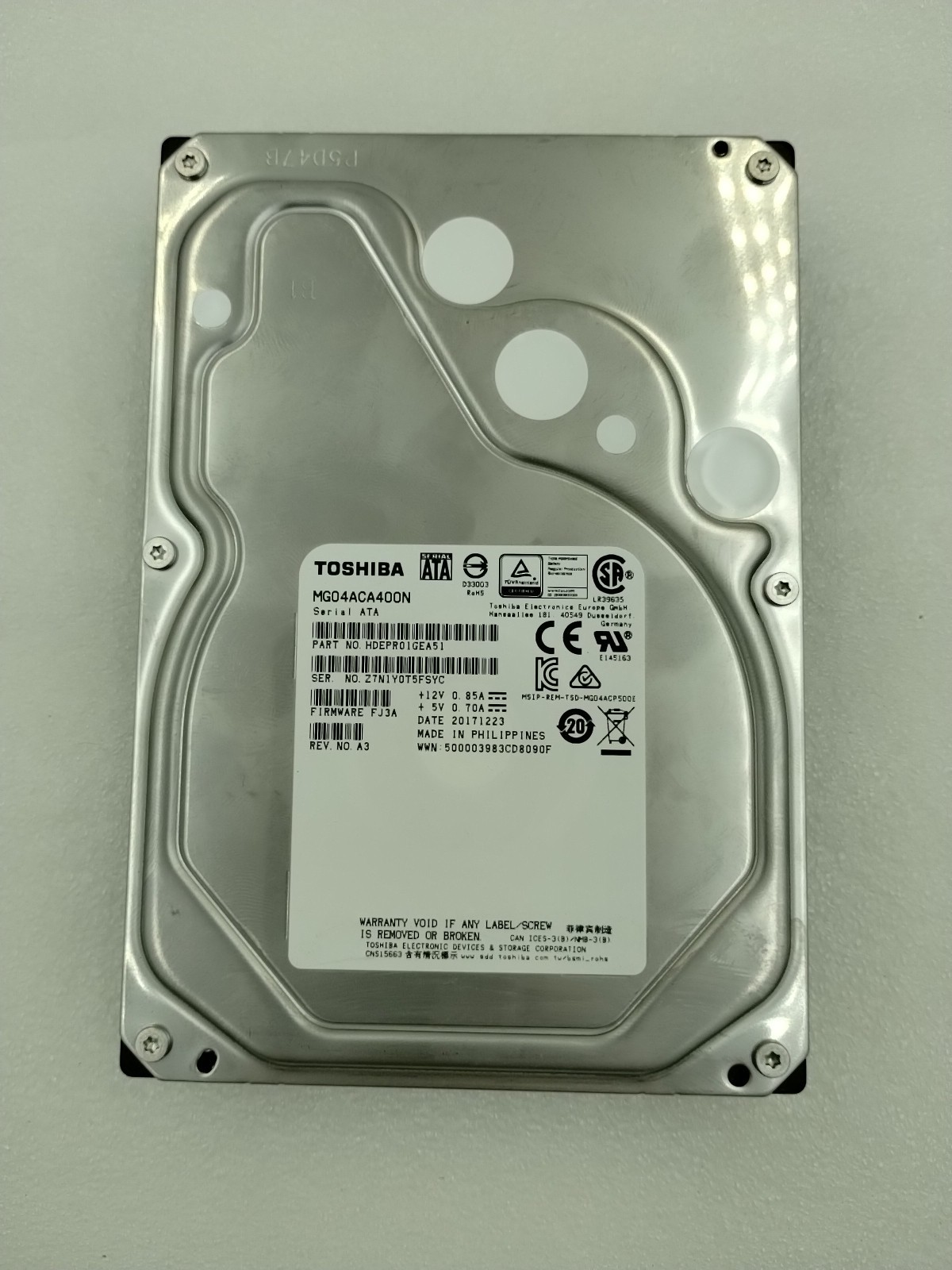 Toshiba MG04ACA400N 4TB 7200RPM SATA III 3.5" Enterprise Hard Drive