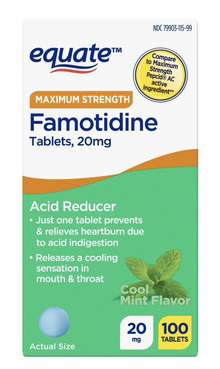 (3) Equate Famotidine 20mg Cool Mint Flavor (300) Tablets Total Exp12/26