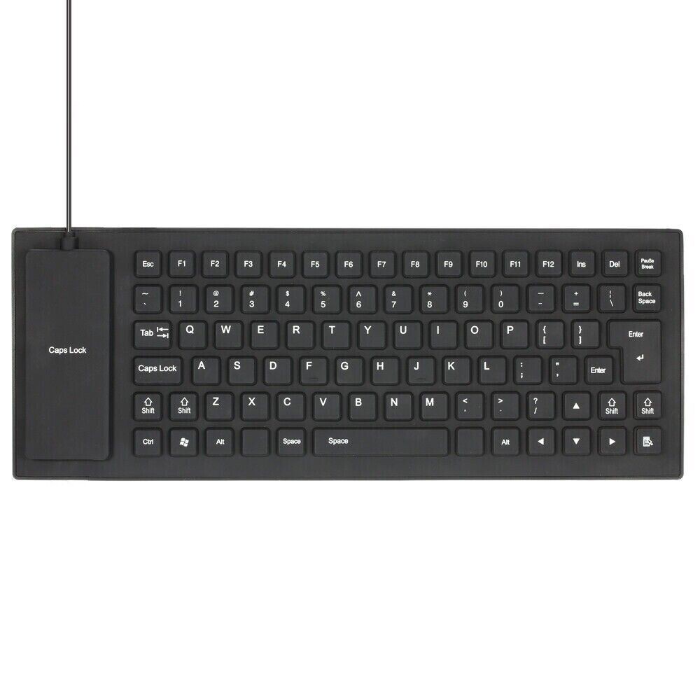 Foldable Silicone Keyboard Waterproof USB Flexible Roll Up Dustproof Full Size