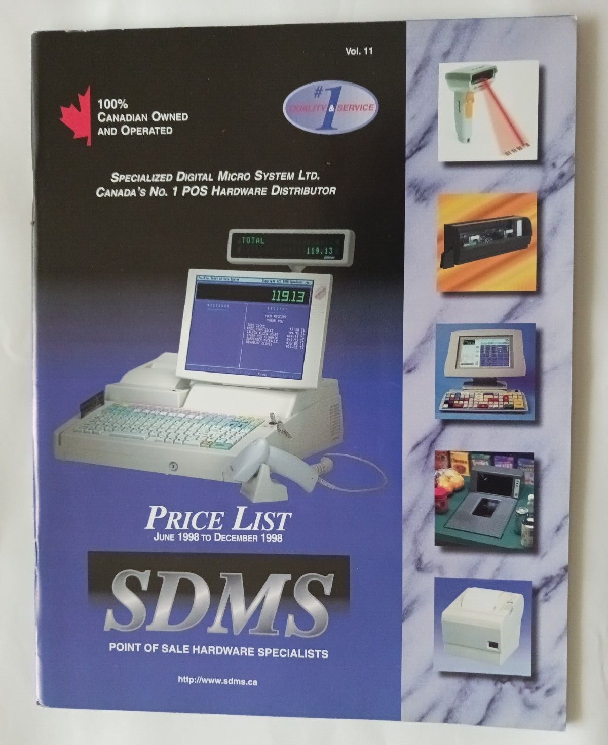 SDMS Price List - Point of Sale Hardware Vol.11 Vintage 1998