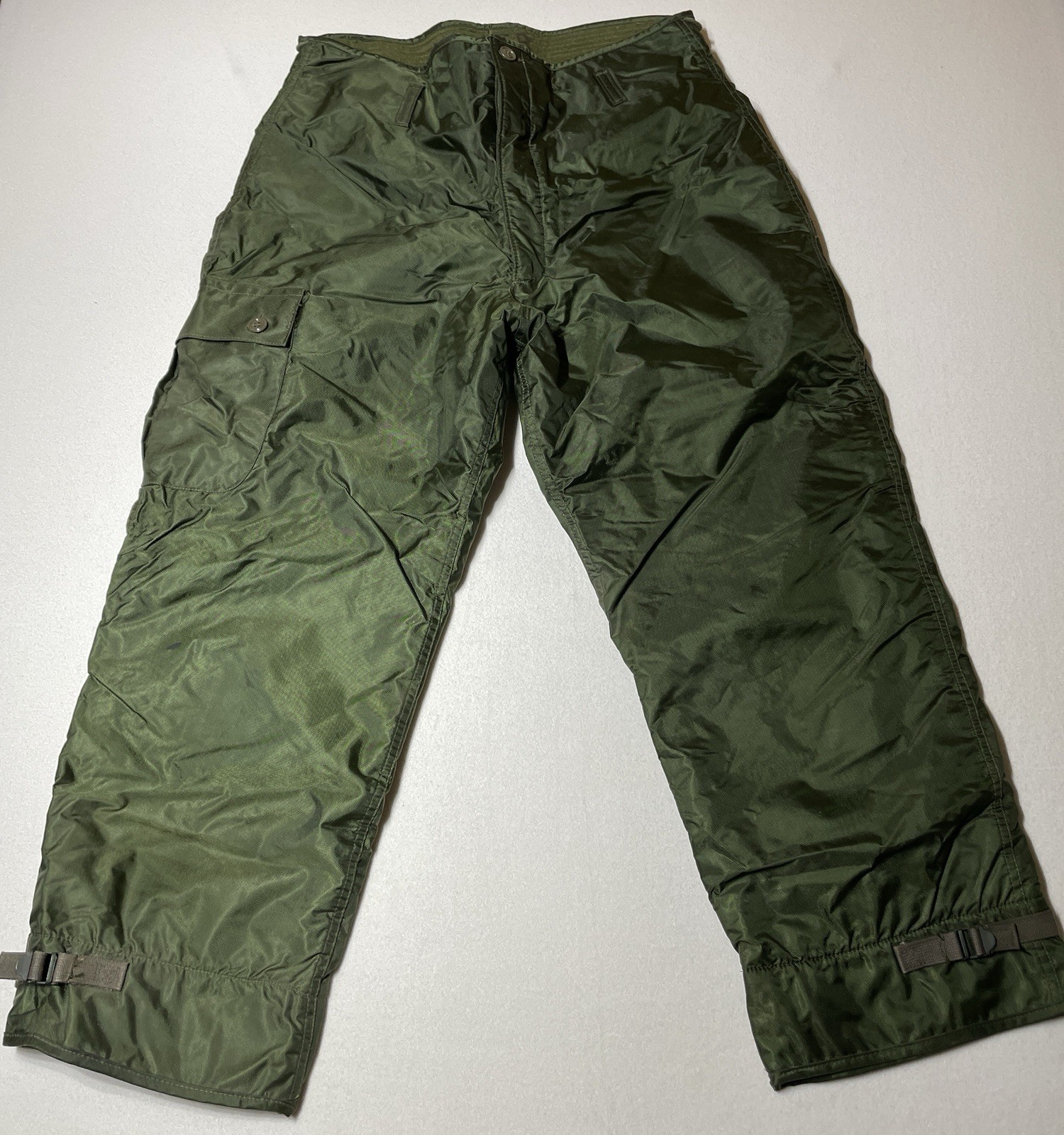VTG Alpha Industries Sz L 35-38 Extreme Cold Weather Trousers Pants Green Lined