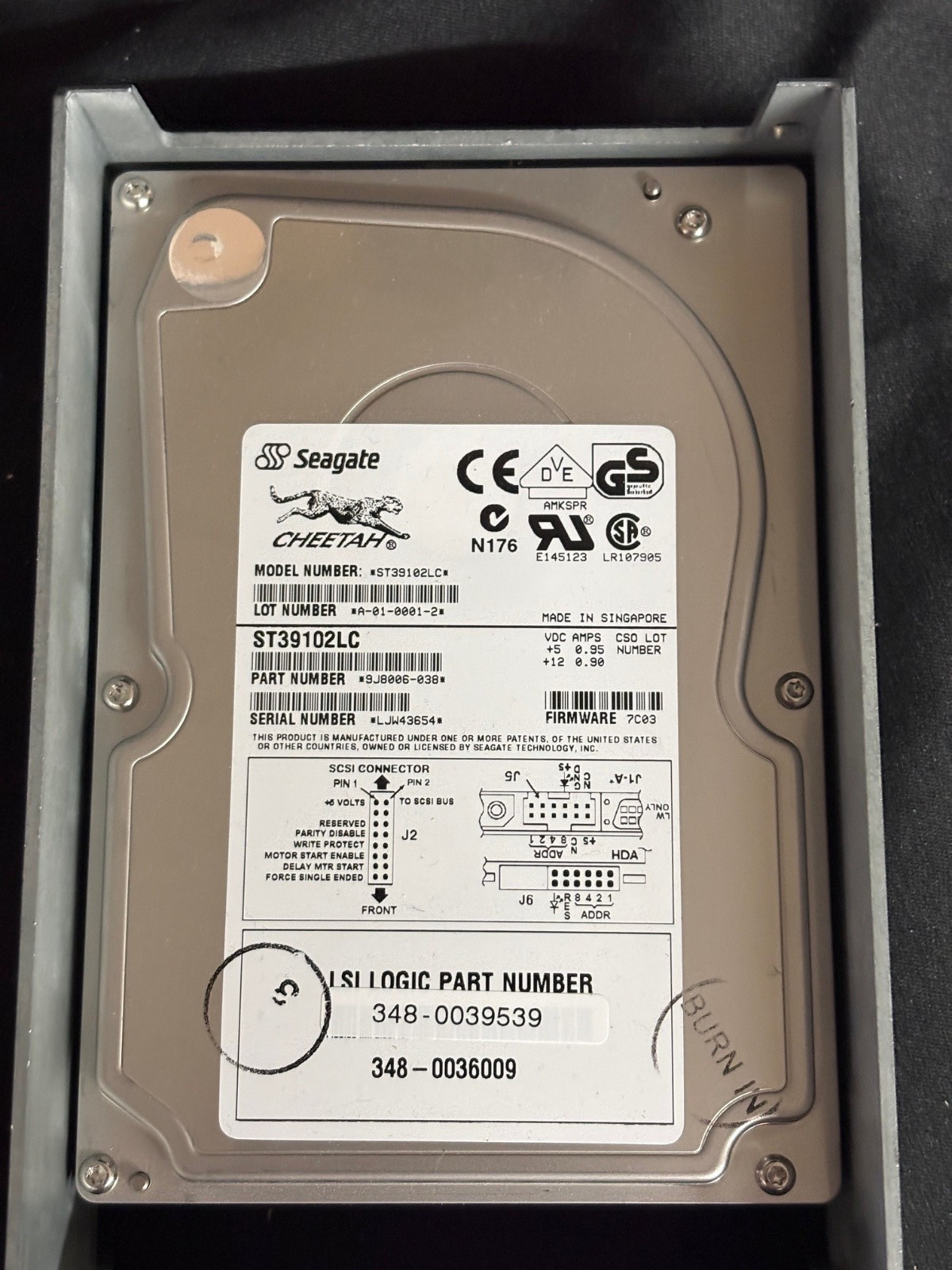 ST39102LC - 9J8006-038  9GB SCSI Disk Drive - LSI PN 348-0039539