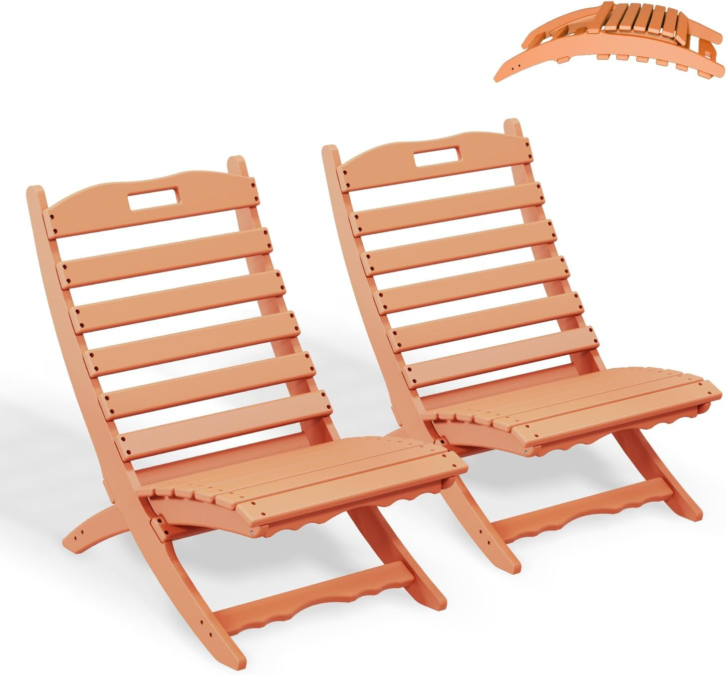 Limited Edition Apricot Adirondack Chairs Set of 2 for Outdoor Relaxation