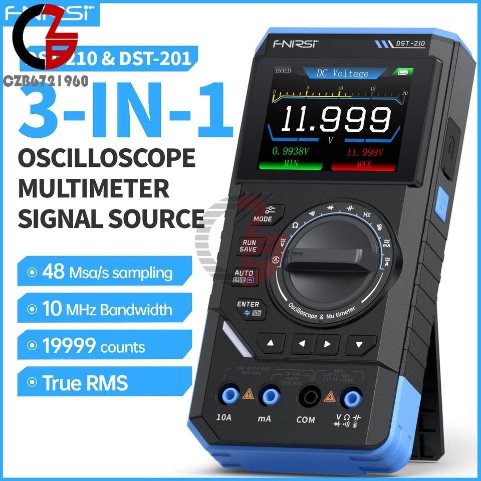 FNIRSI DST-210 DST-201 Digital Oscilloscope Multimeter Signal Generator AC/DC