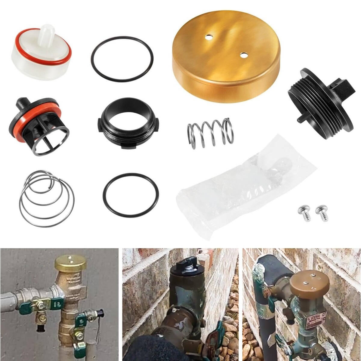 Replace for Watts 0887727 1/2" & 3/4" Pressure Vacuum Breaker Total Repair Kit