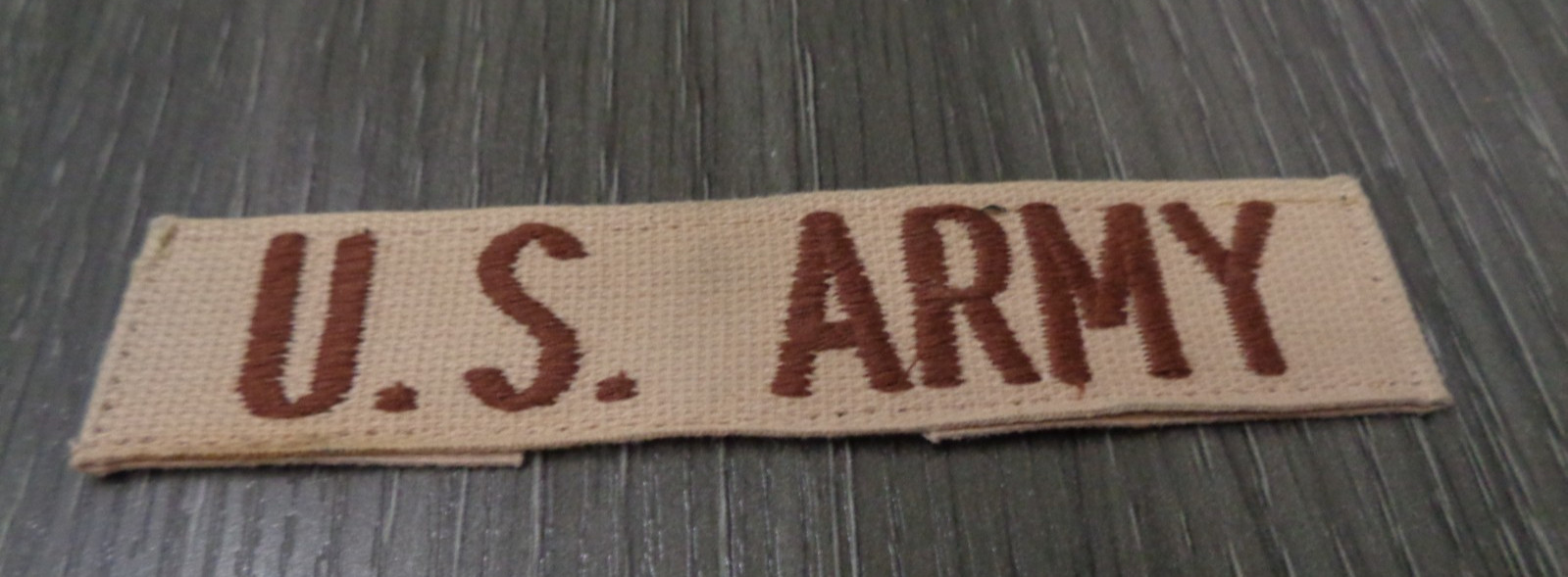 US ARMY COMBAT ID TAPE DESERT / TAN PATCH BROWN SEWN ON PRE PATCH DESERT STORM B
