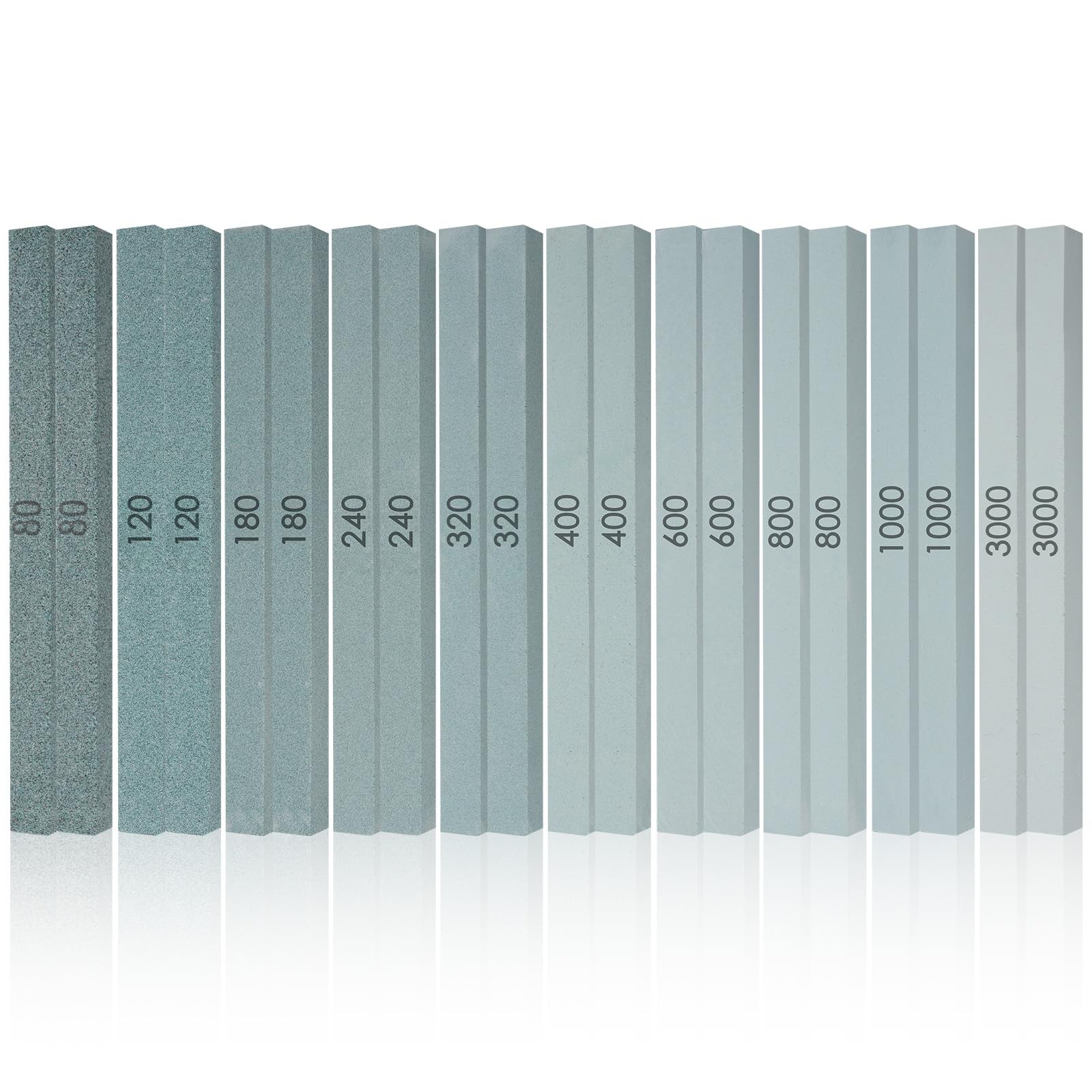 20 Pcs Sharpening Stone Setgrit 80# 120# 180# 240# 320# 400# 600# 800# 1000# 300
