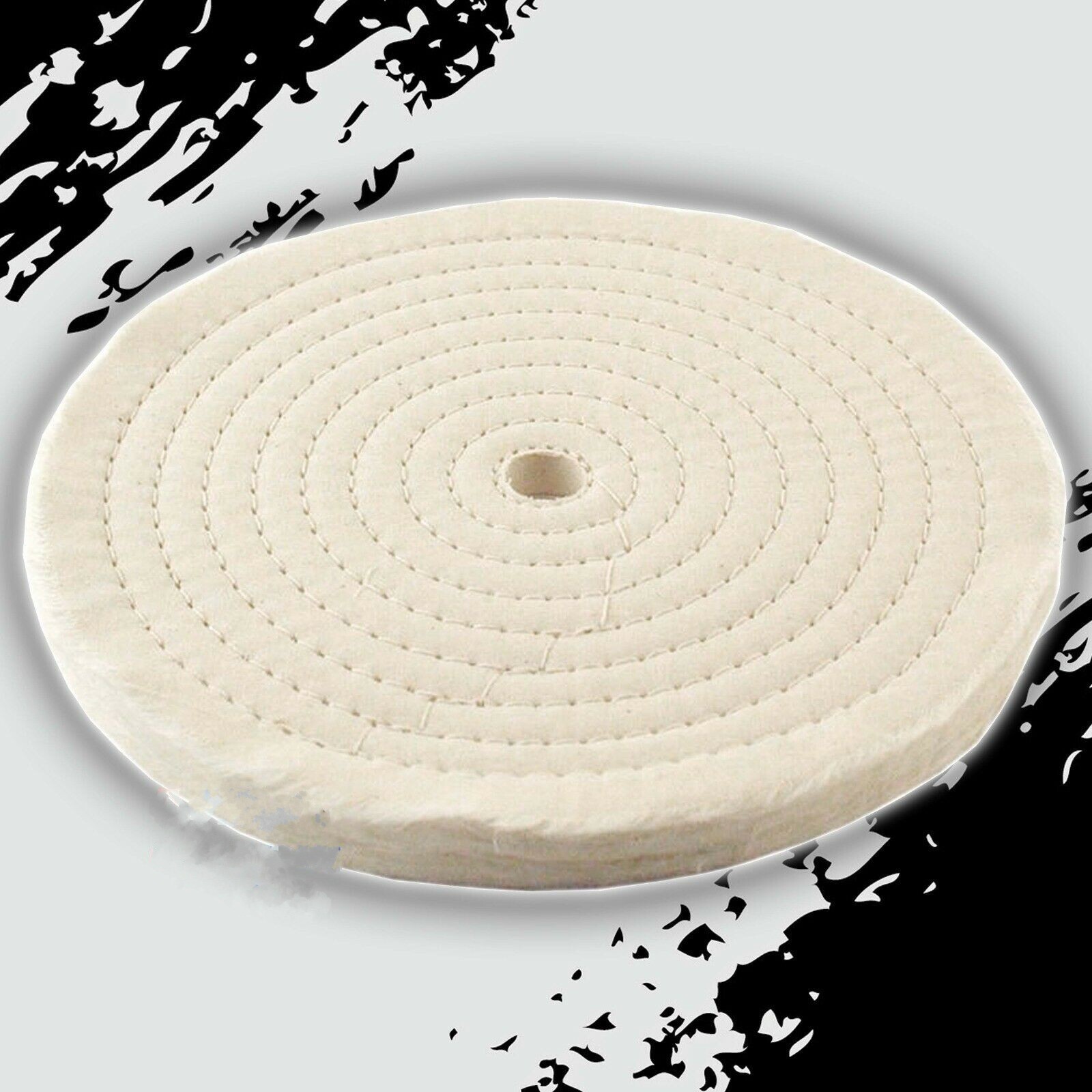 6" 1/2 Thick Spiral Sewn Stitch Cotton Buffing Wheels Metal Polishing Buff Pads