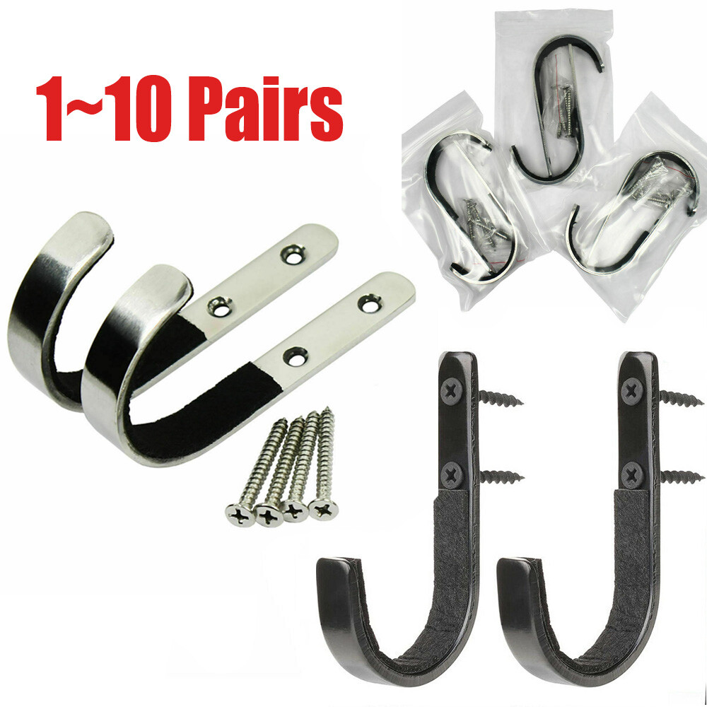 Gun Rack Shotgun Hooks Rifle Hangers Archery Bow Felt Lined Wall Mount Storage