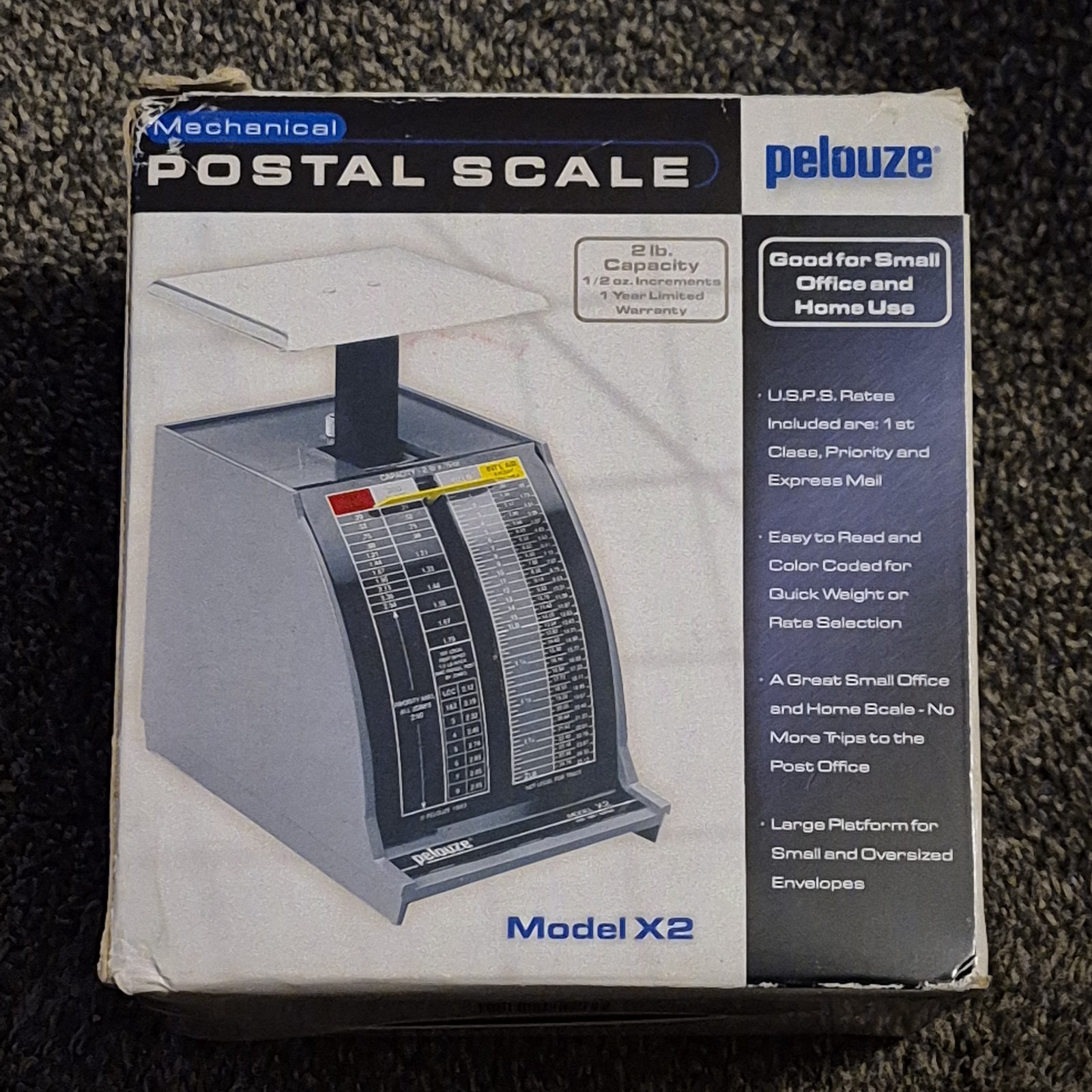 Pelouze Mechanical Postal Scale 2lb Capacity Works Vintage
