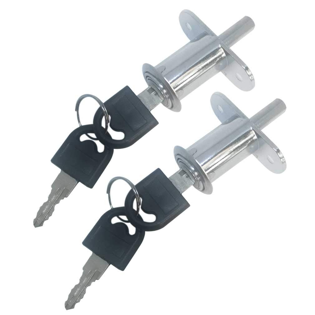 Cylindrical Length 32 Mm Push Plunger Lock Sliding Cabinet Lock 2 Pack
