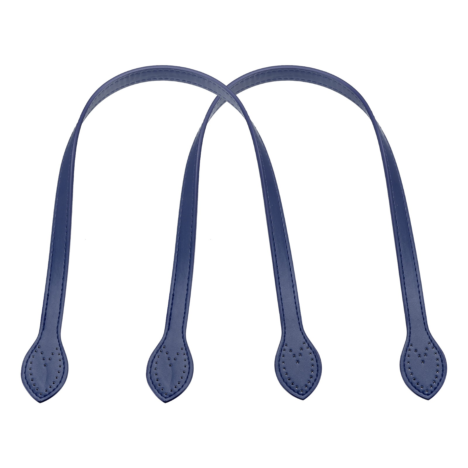 Leather Bag Handle, 2 Pcs 23.6" l 5/8" W Leather Purse Straps, Dark Blue