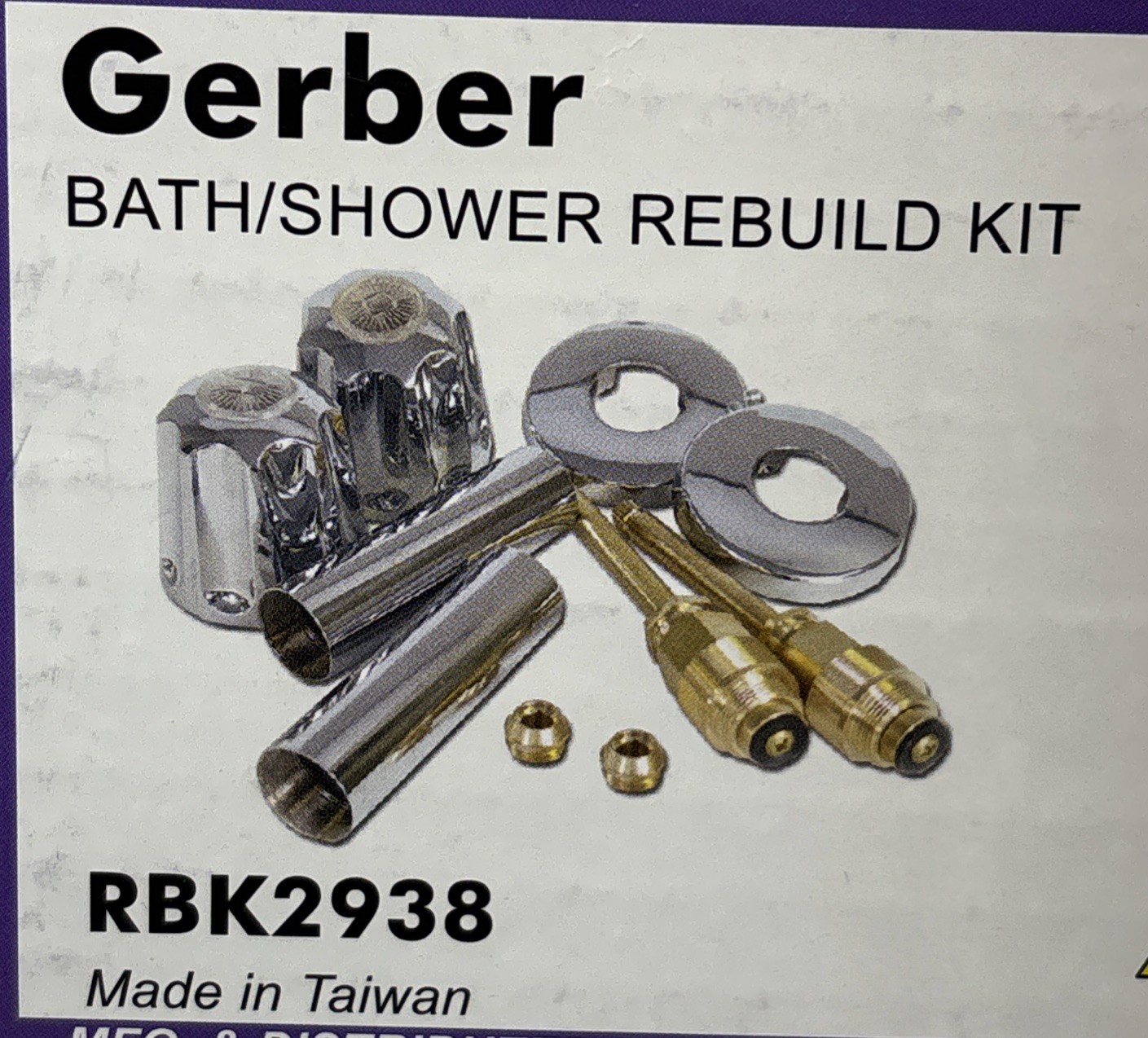 NIB Bath/Shower Tub Rebuild Kit RBK2938 for Gerber Chrome Finish KISSLER