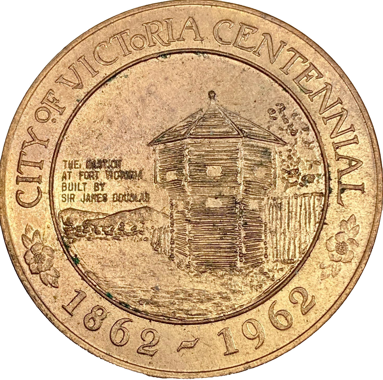 Canada City of Victoria British Columbia 1862-1962 Centennial Dollar in Brass