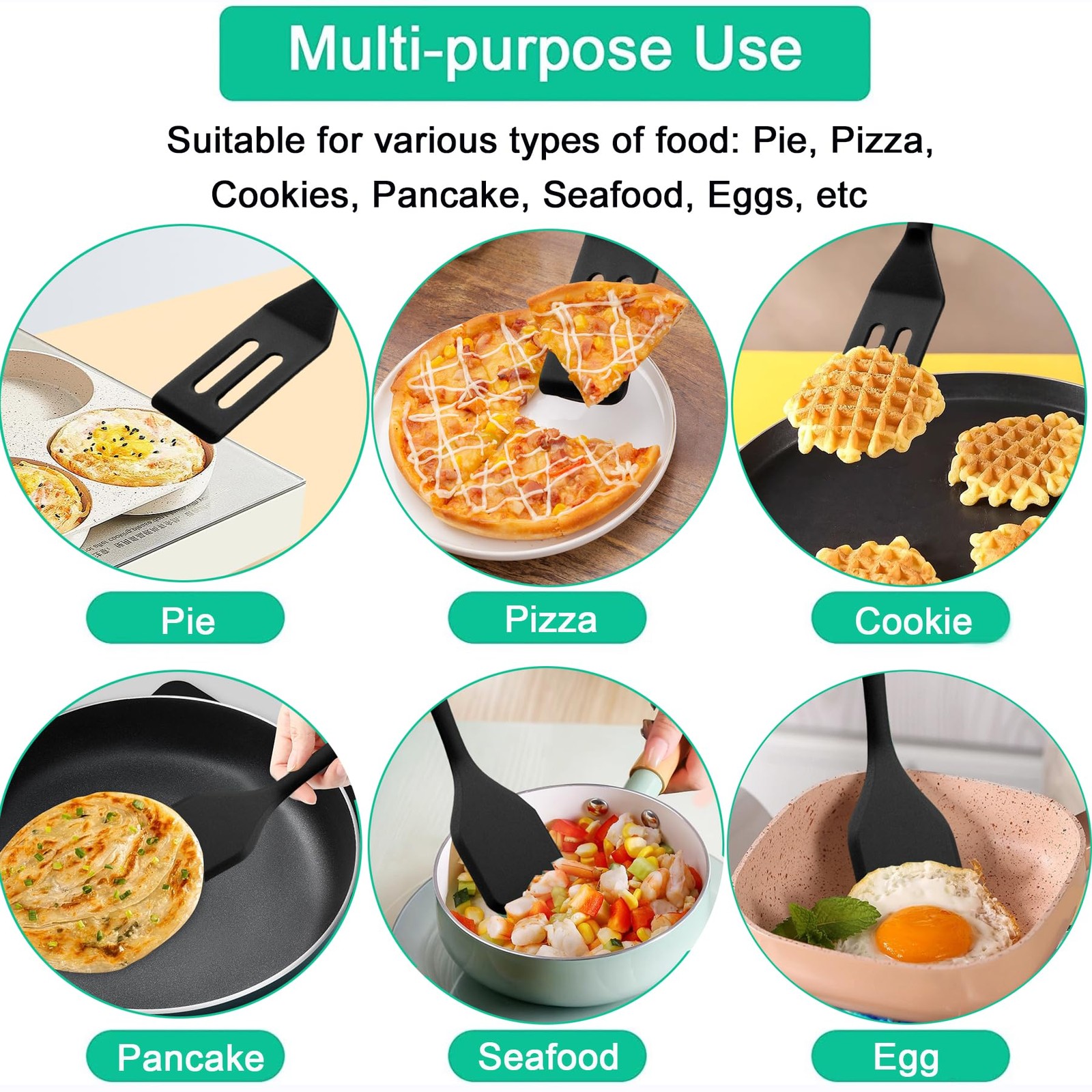 （2 Pack） Heat-Resistant Flexible Silicone Spatula for Baking, Cooking, Small ..