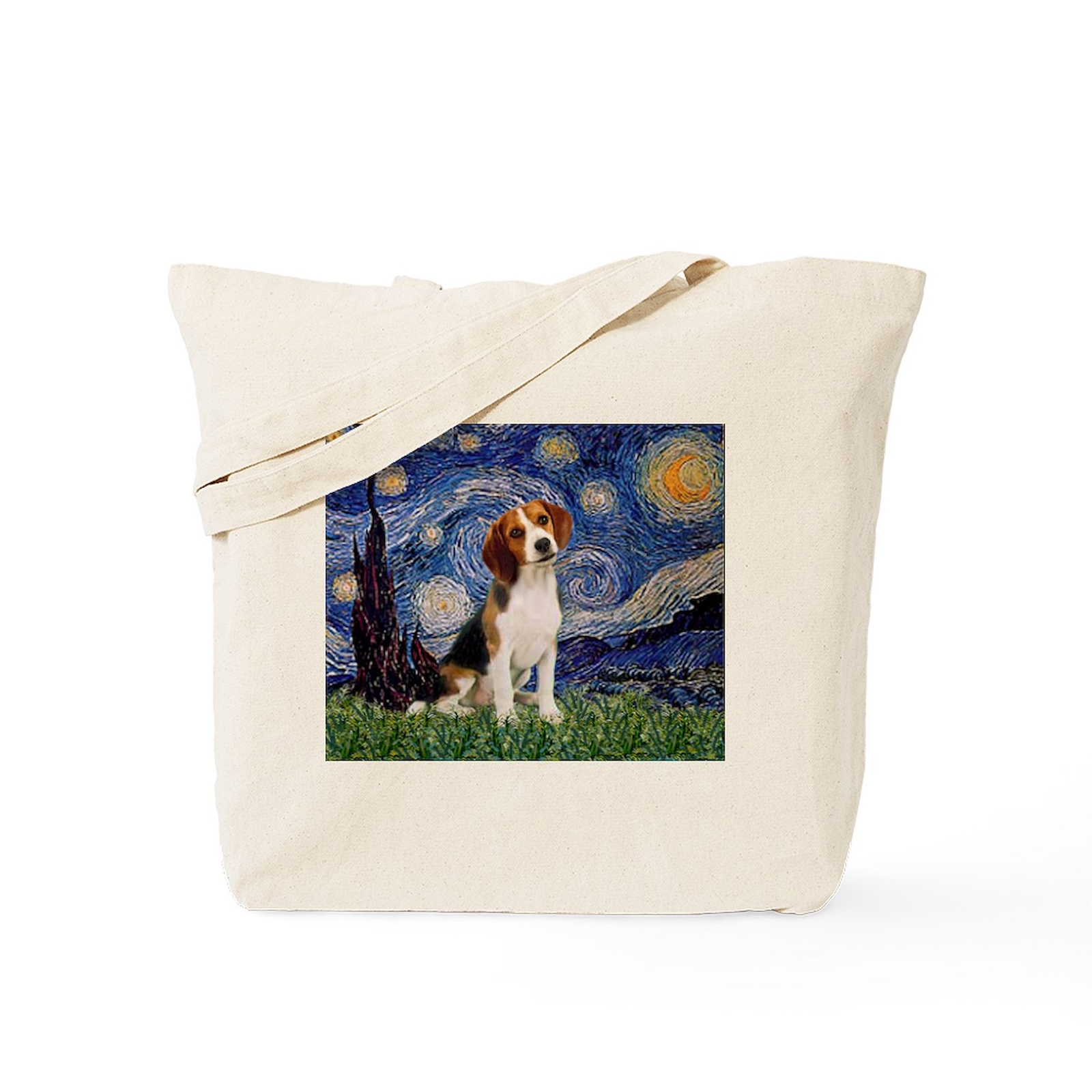 CafePress Starry Night / Beagle Tote Bag (225371801)