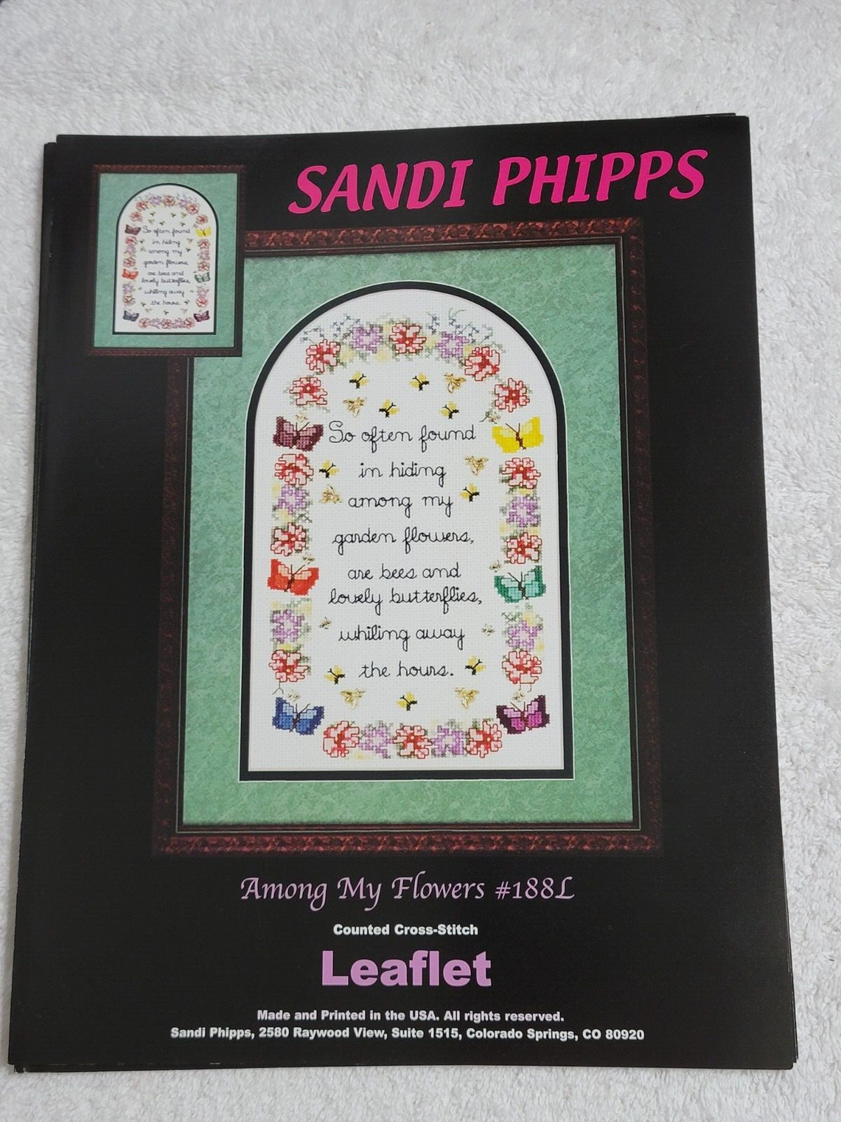 8 NEW ASSORTED SANDI PHIPPS COUNTED CROSS STITCH PATTERN LEAFLETS NEEDLEWORK