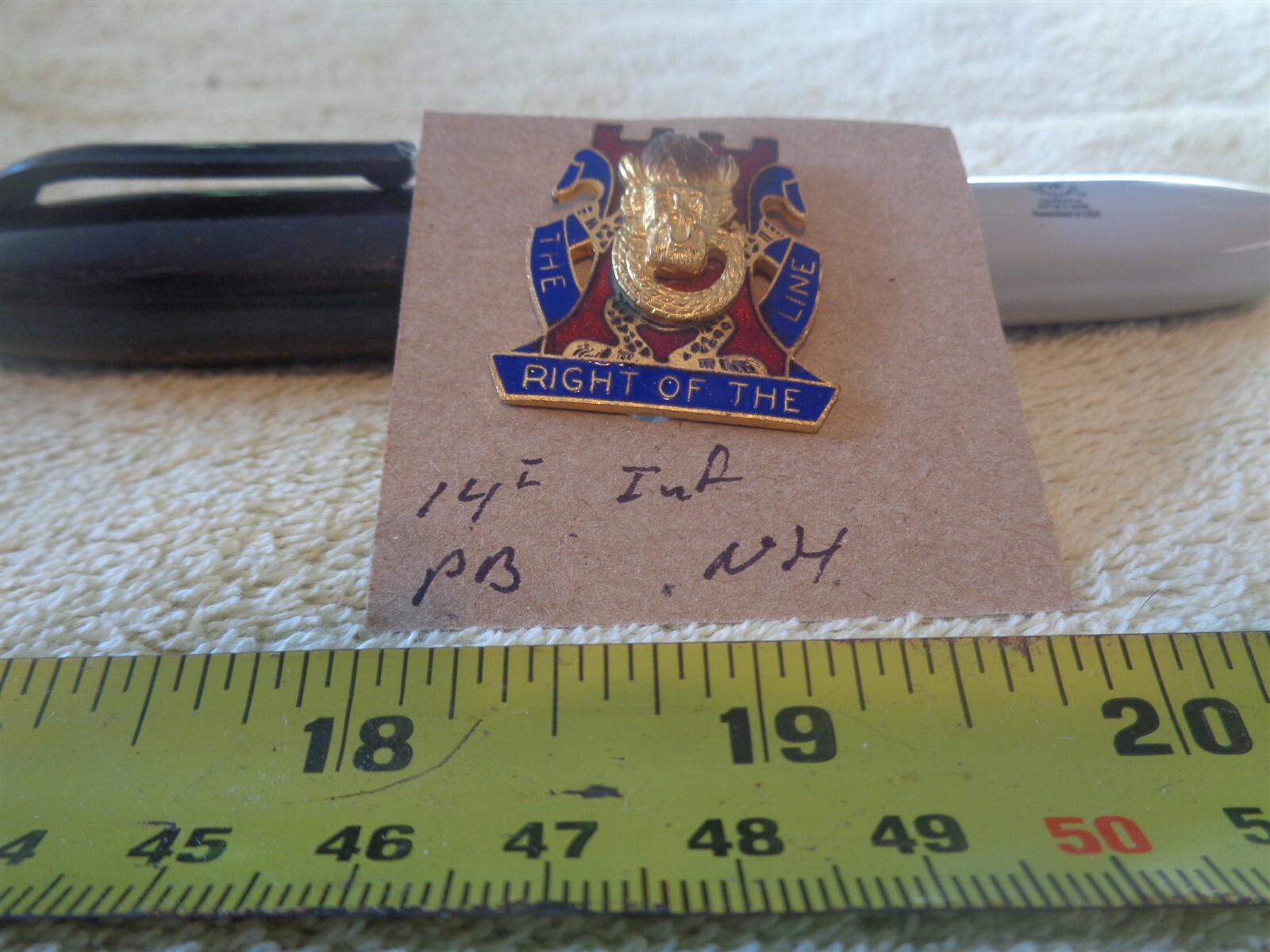 14th Infantry NH Unit Crest, DI, DUI Pinback (DRAW#S6)