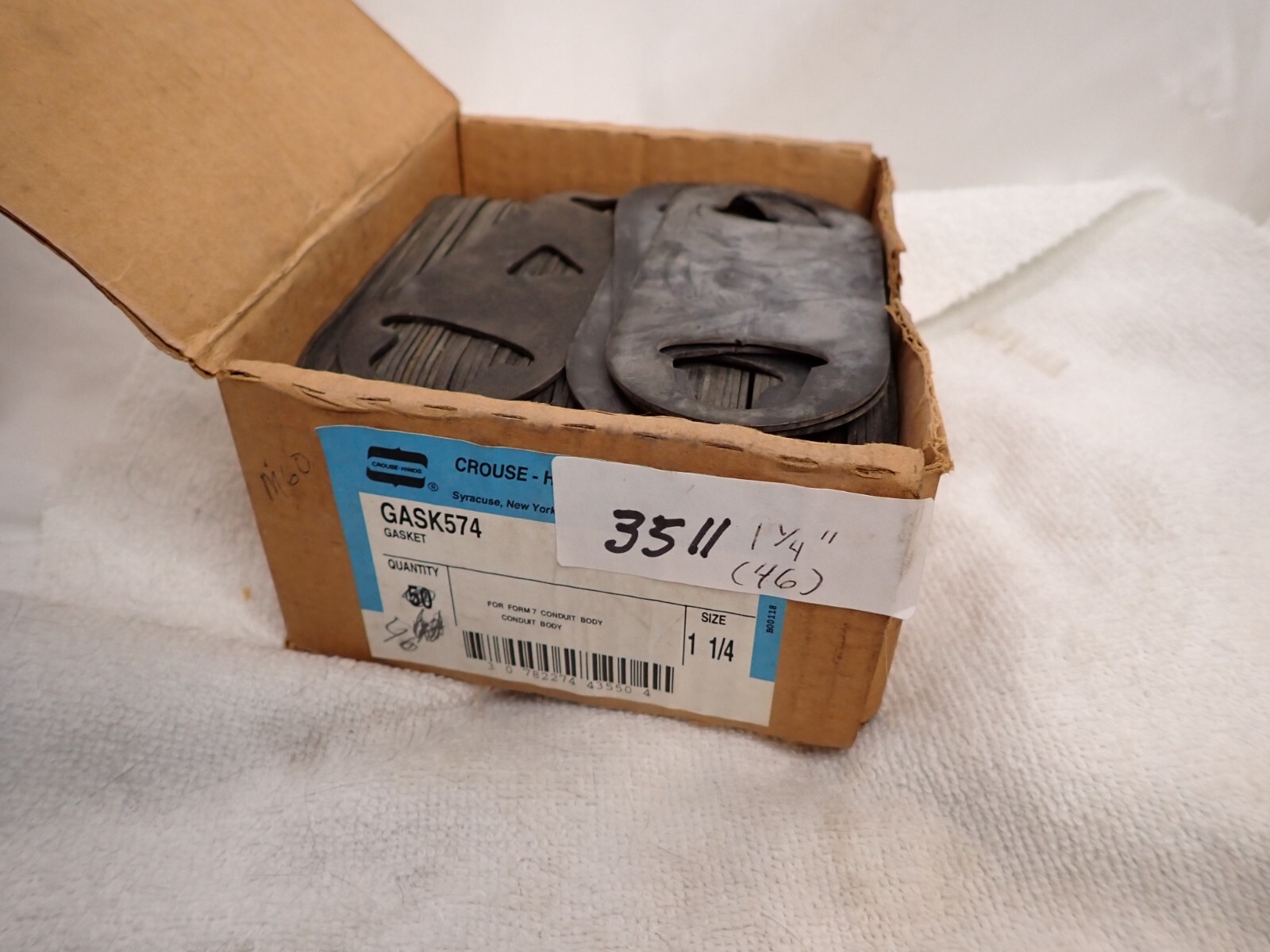 Box of 45! CROUSE HINDS  FORM 7  GASK574 GASKETS FOR 1-1/4" CONDULETS
