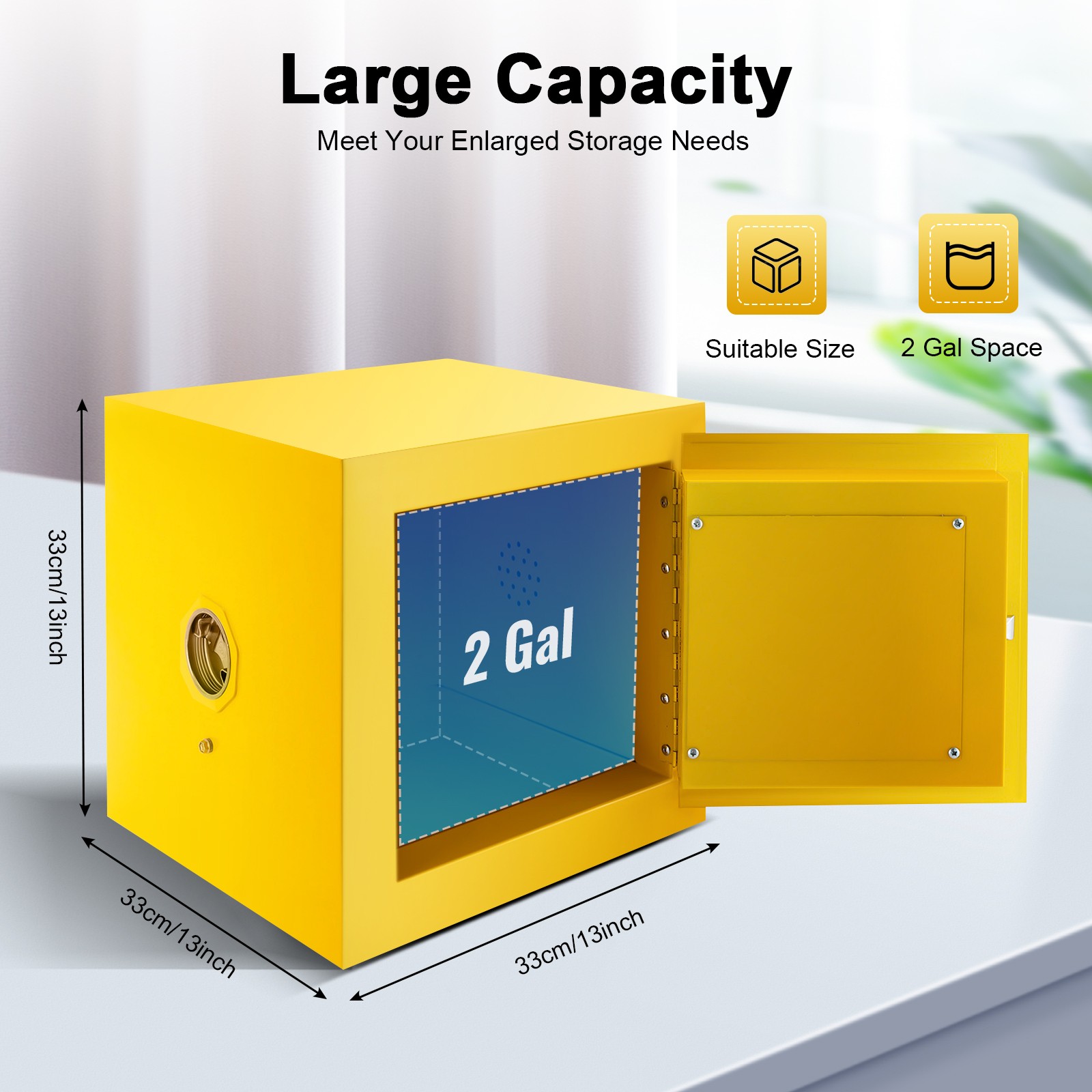 2 Gal Flammable Safety Chemical Liquid Storage Cabinet Explosion-Proof Cabinet