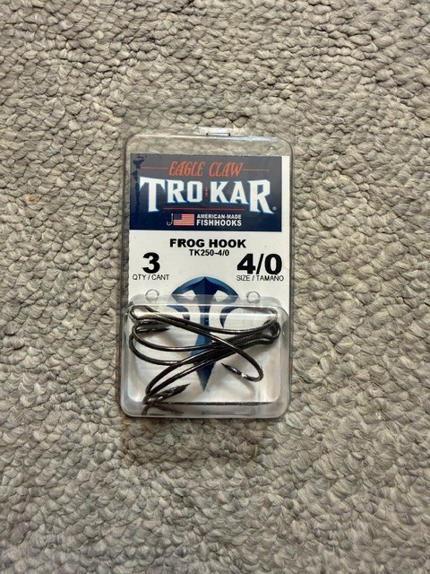 Eagle Claw Trokar Frog Hook Size 4/0-1pk 3pcs-New Great For Coike Style Baits
