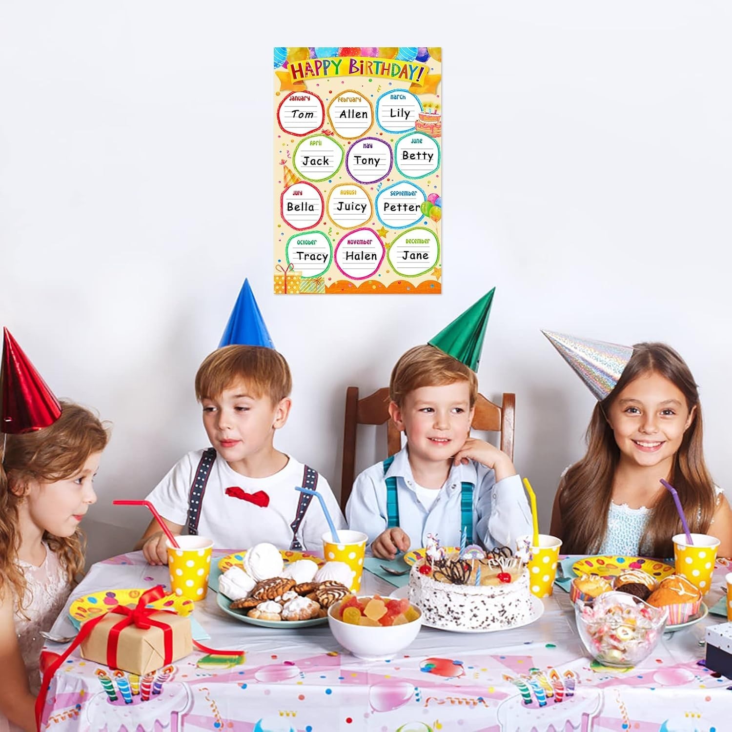 Laminated Birthday Calendar - Versatile Classroom Decoration for -Round Fun