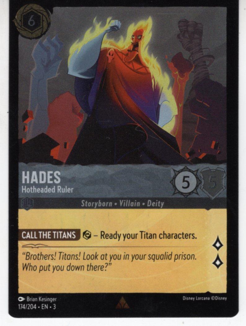 Lorcana Into The Inklands Foil Rare Card #174 Hades - Hotheaded Ruler