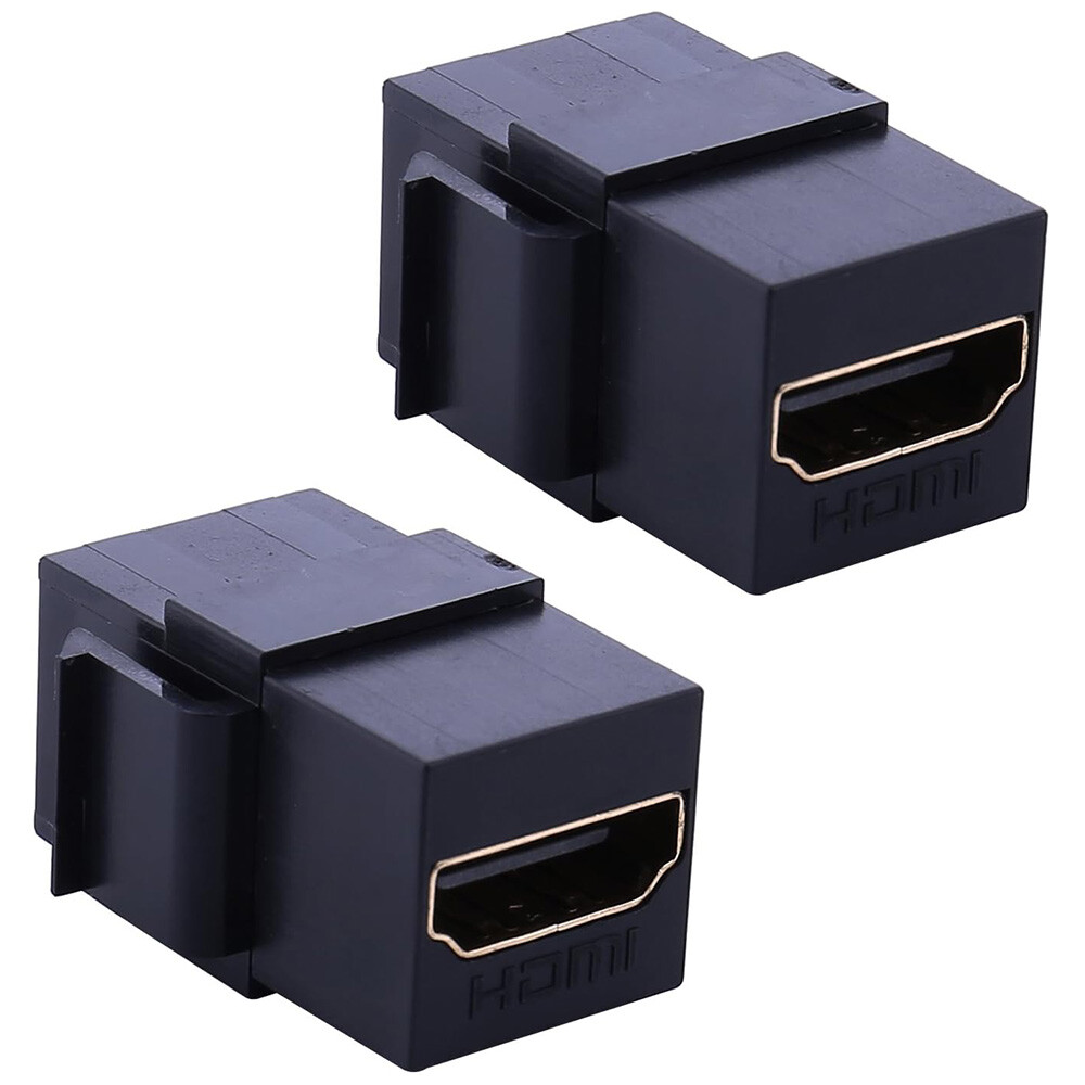 2x HDMI Keystone Jack Female to Female Coupler Snap-in Insert Adapter Wall Plate