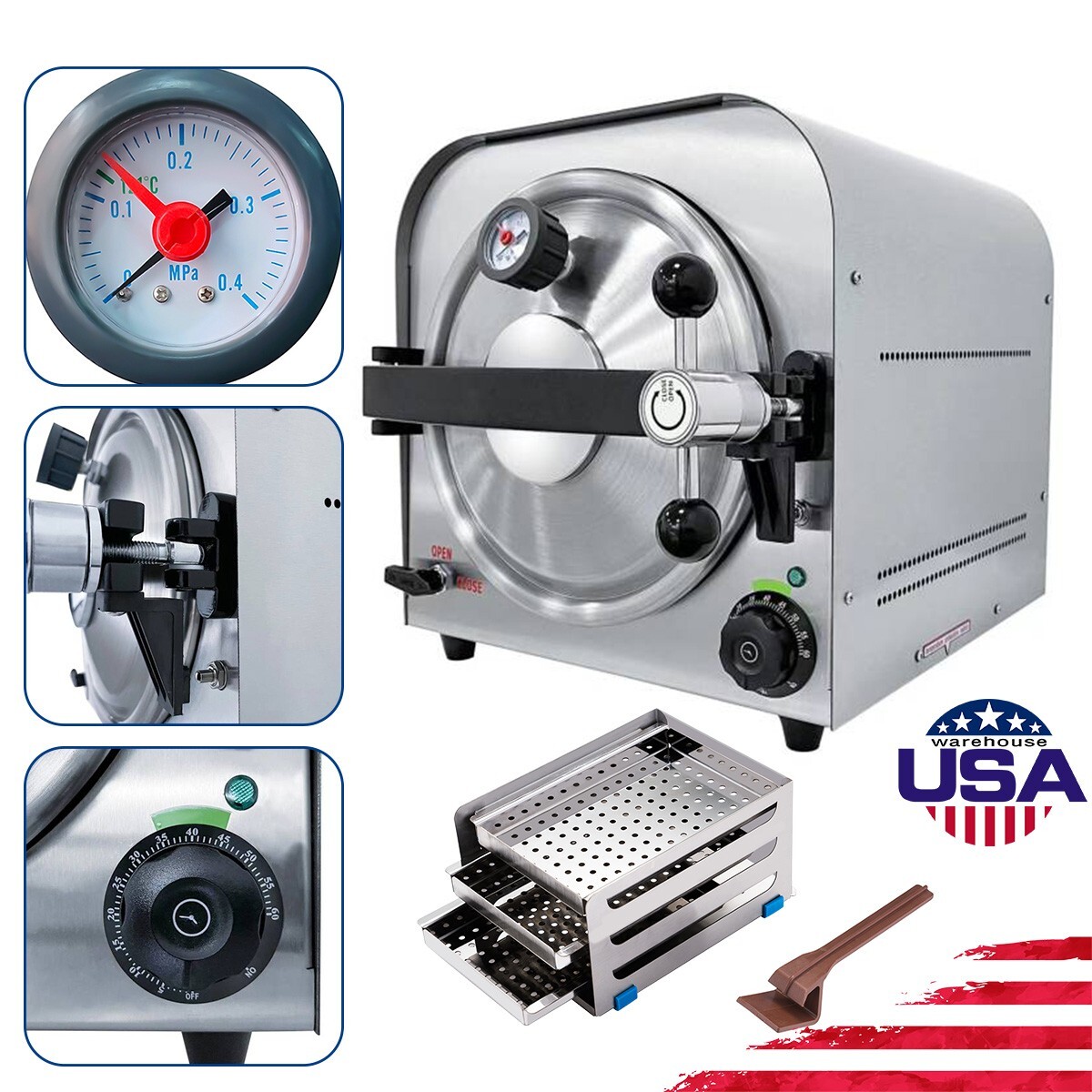 14L Dental Medical Autoclave Steam Sterilizer Vacuum Sterilization Equipment