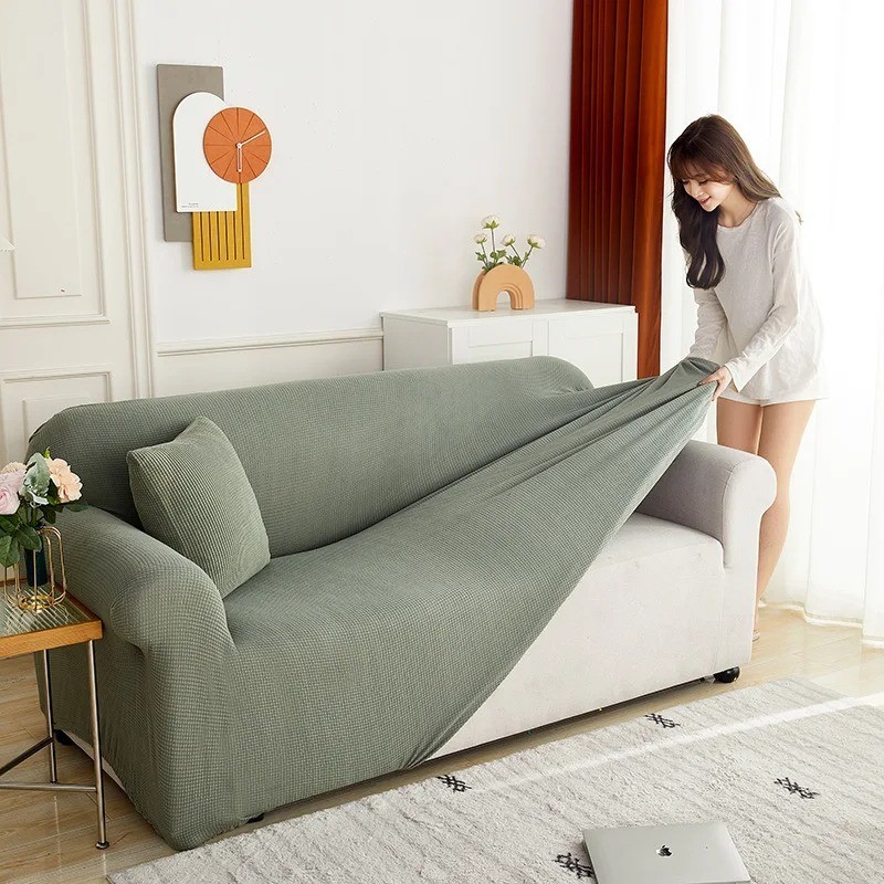 Elastic Jacquard Sofa Cover L Shape Stretch Couch Slipcover 1-4 Seat