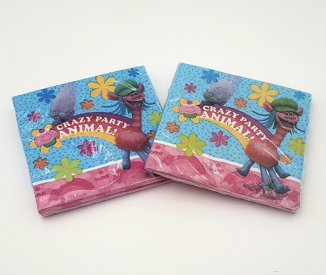 Trolls Beverage Napkins 32 Count Total 2PLY Supplies Birthday Party Kid