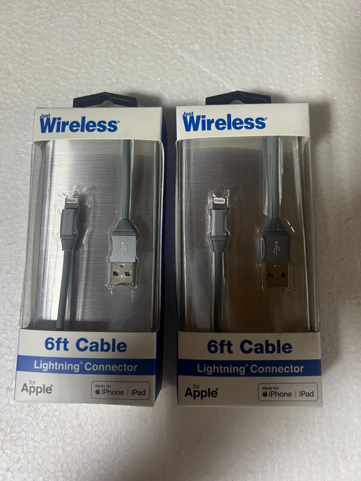 2 PACK  Just Wireless 6 ft USB-C Cable for Samsung LG HTC Huawei Gray NEW 2 PACK