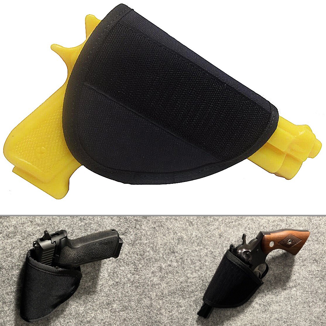 Pistol Holster for Storing Handguns in Your Gun Safe - Storage Pouch Black