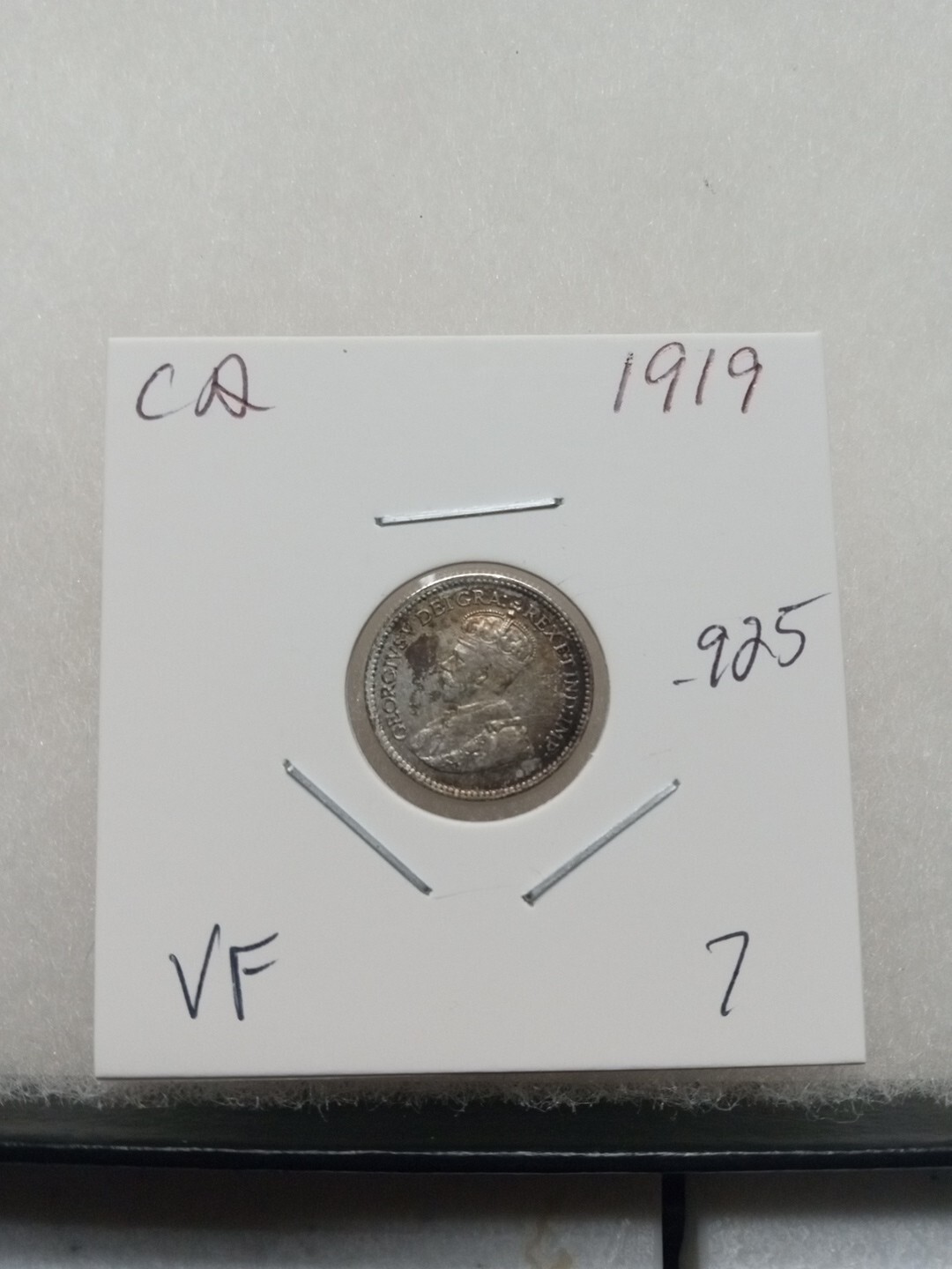 1919 Canada Silver (.925) 5 Cents - Canadian Coin