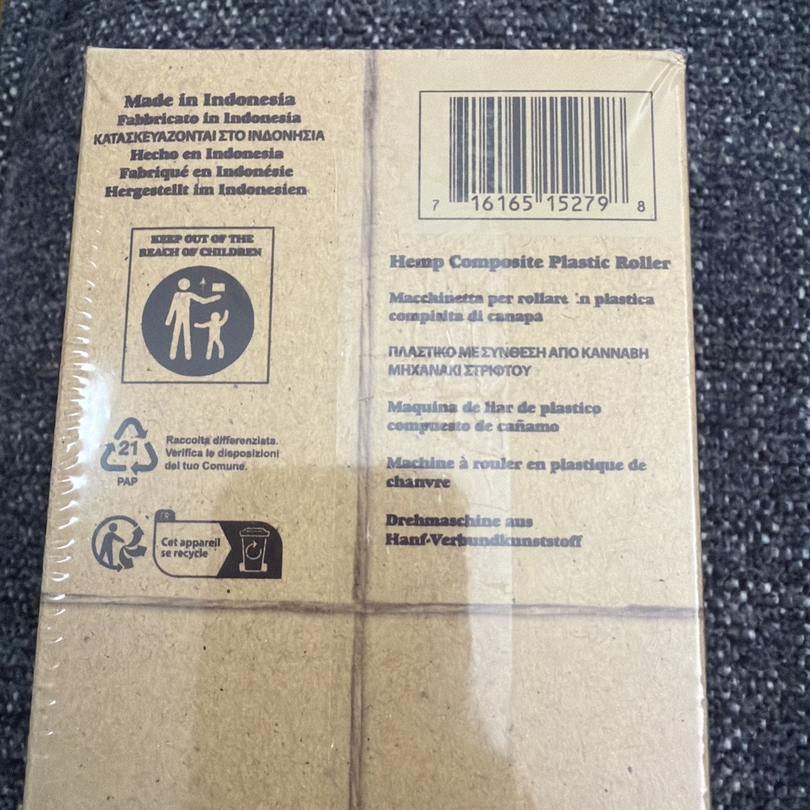 RAW AUTHENTIC HEMP COMPOSITE PLASTIC CIGARETTE ROLLING MACHINE. 79MM. Sealed Box