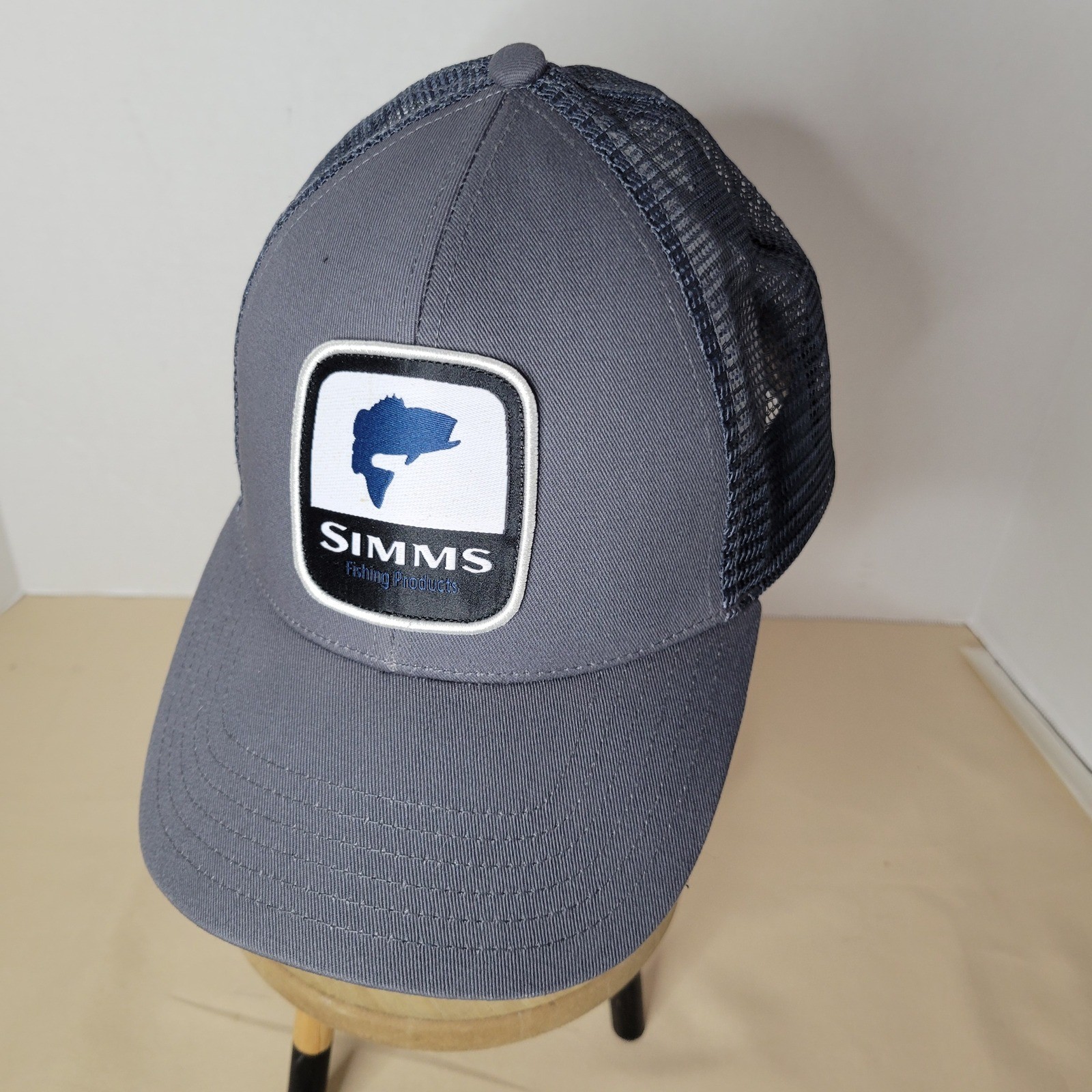 Simms Fishing Products Trucker Hat Gray Mesh Snapback Adjustable Outdoor