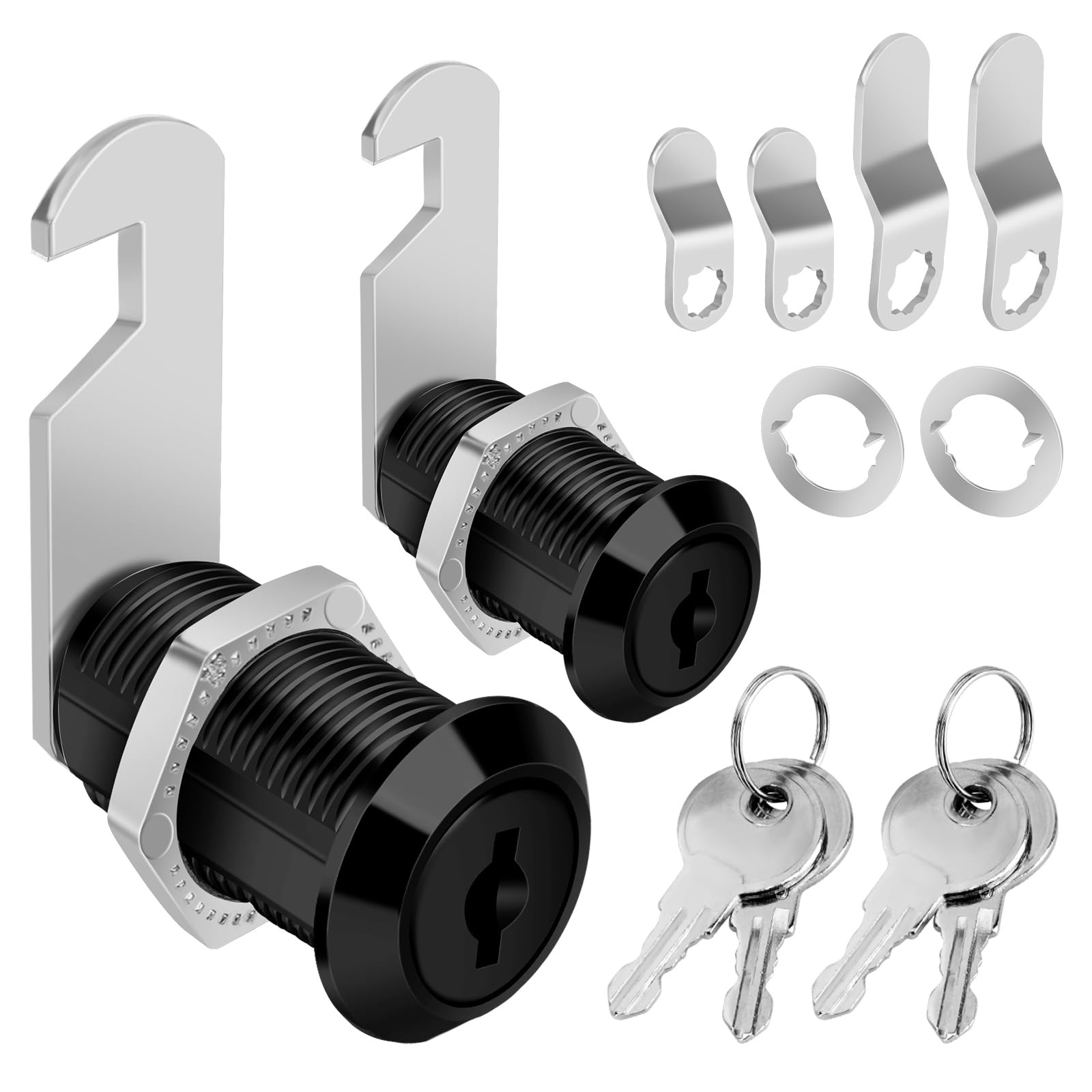 Cabinet Cam Lock Keyed Alike Black Finish, 1-1/8'' Cabinet Locks with Key Secure
