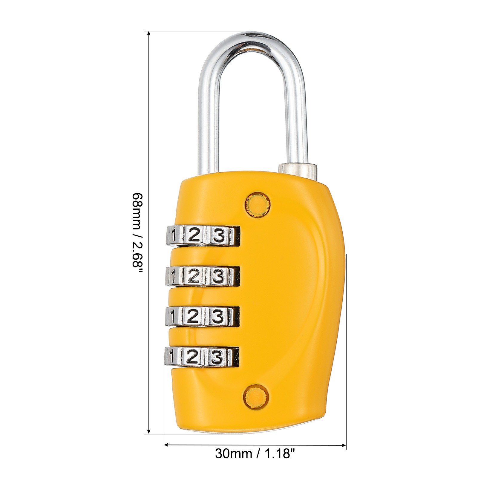 Combination Lock, 4 Digit Outdoor Padlock Waterproof Locker Lock, Yellow