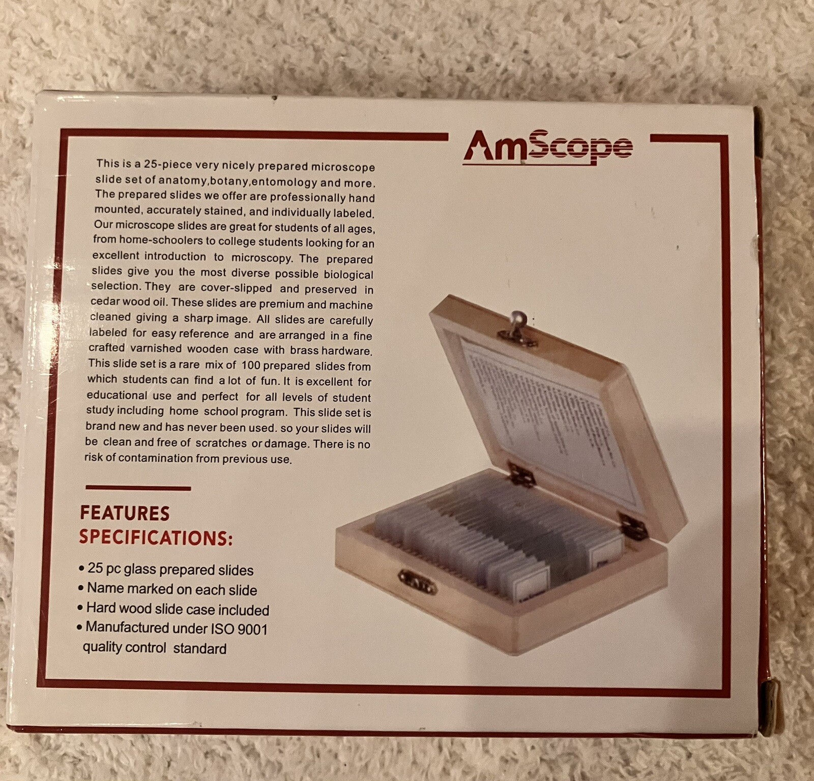 Prepared Biology AmScope Slides
