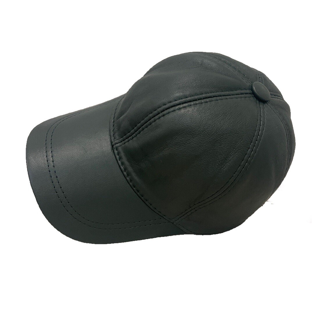 100% Genuine Real Lambskin Leather Baseball Cap Hat
