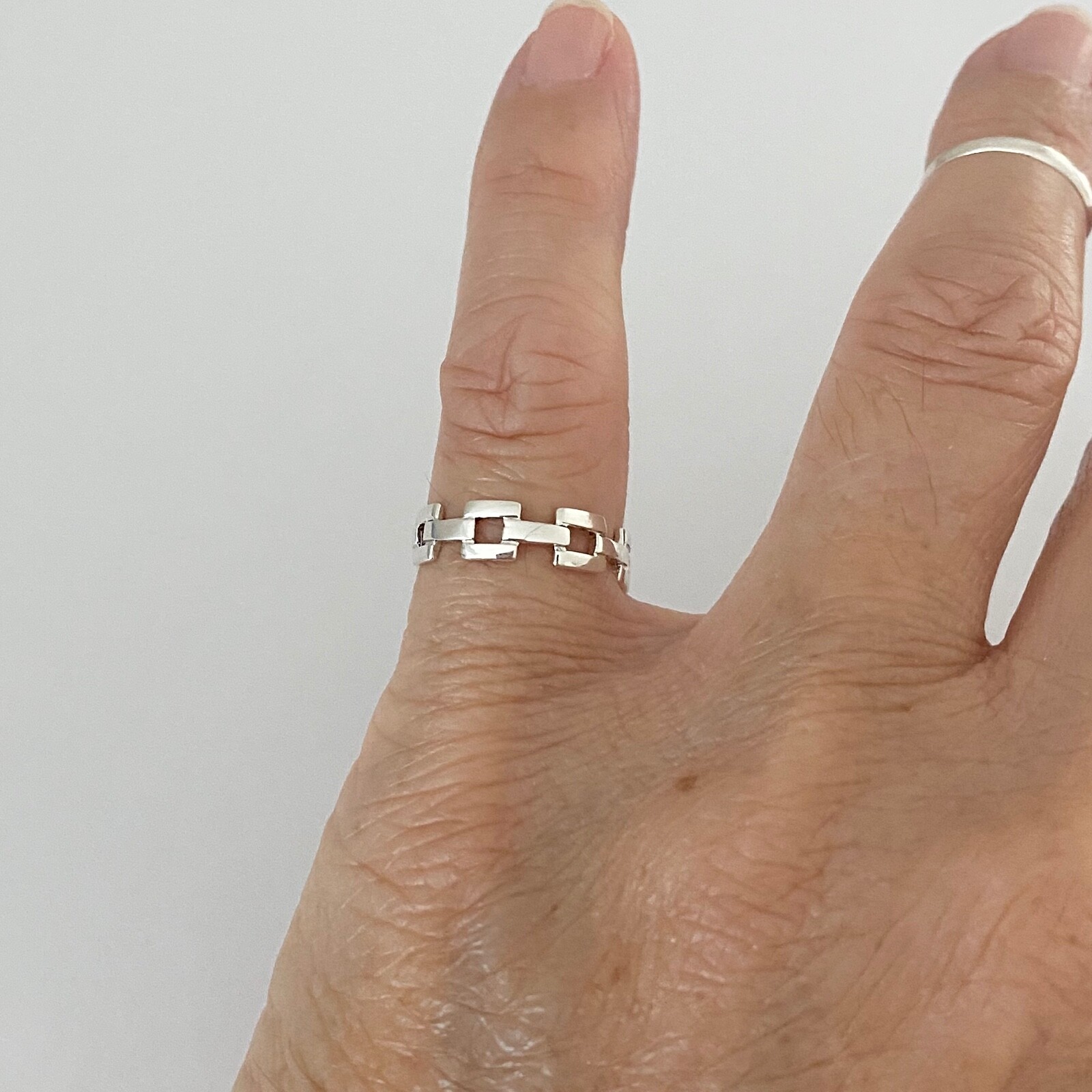 Sterling Silver Link Toe Ring, Silver Rings, Link Ring, Silver Band