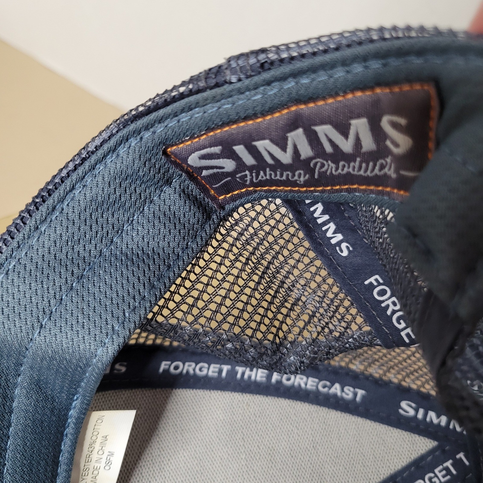 Simms Fishing Products Trucker Hat Gray Mesh Snapback Adjustable Outdoor