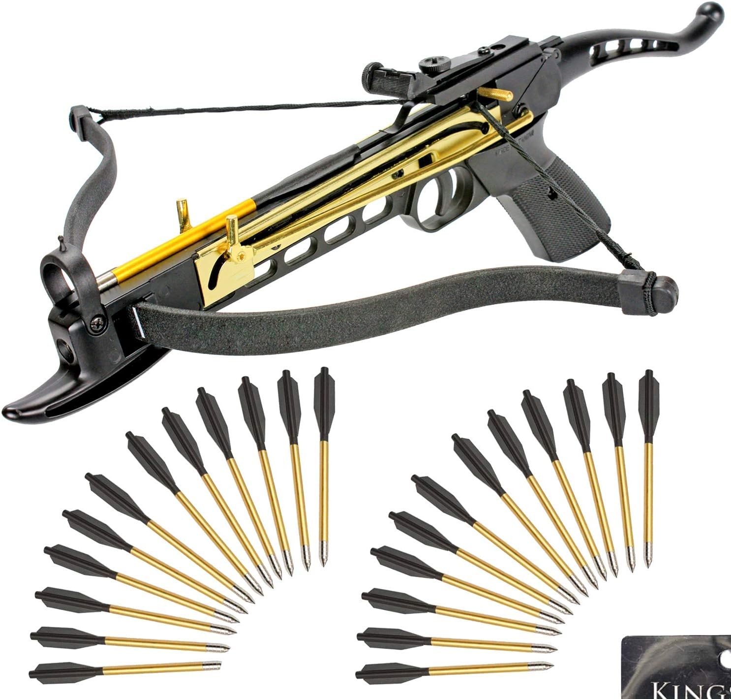 Self Cocking Crossbow Bundle with Adjustable Sights