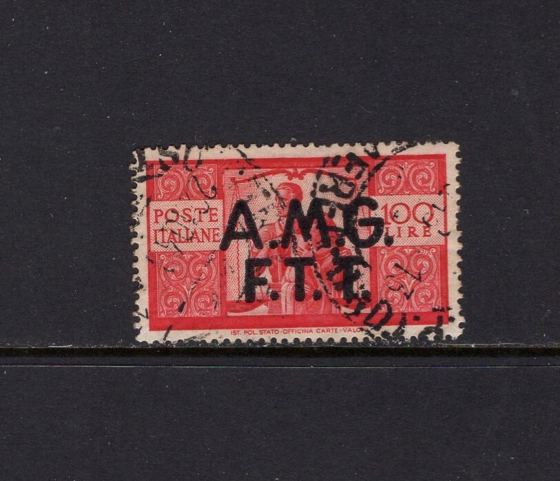 Italy Trieste 1947 100 I OVERPRINT VFU SC 14b