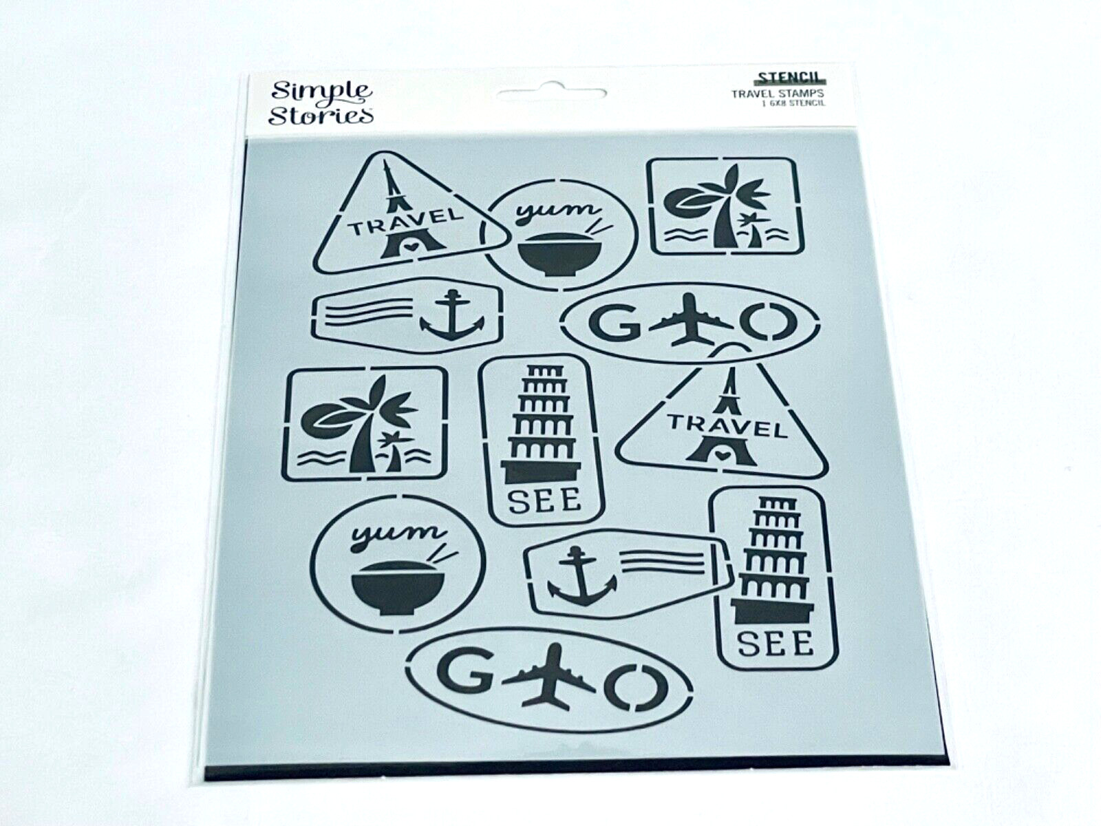 SIMPLE STORIES 6x8 STENCIL TRAVEL STAMPS